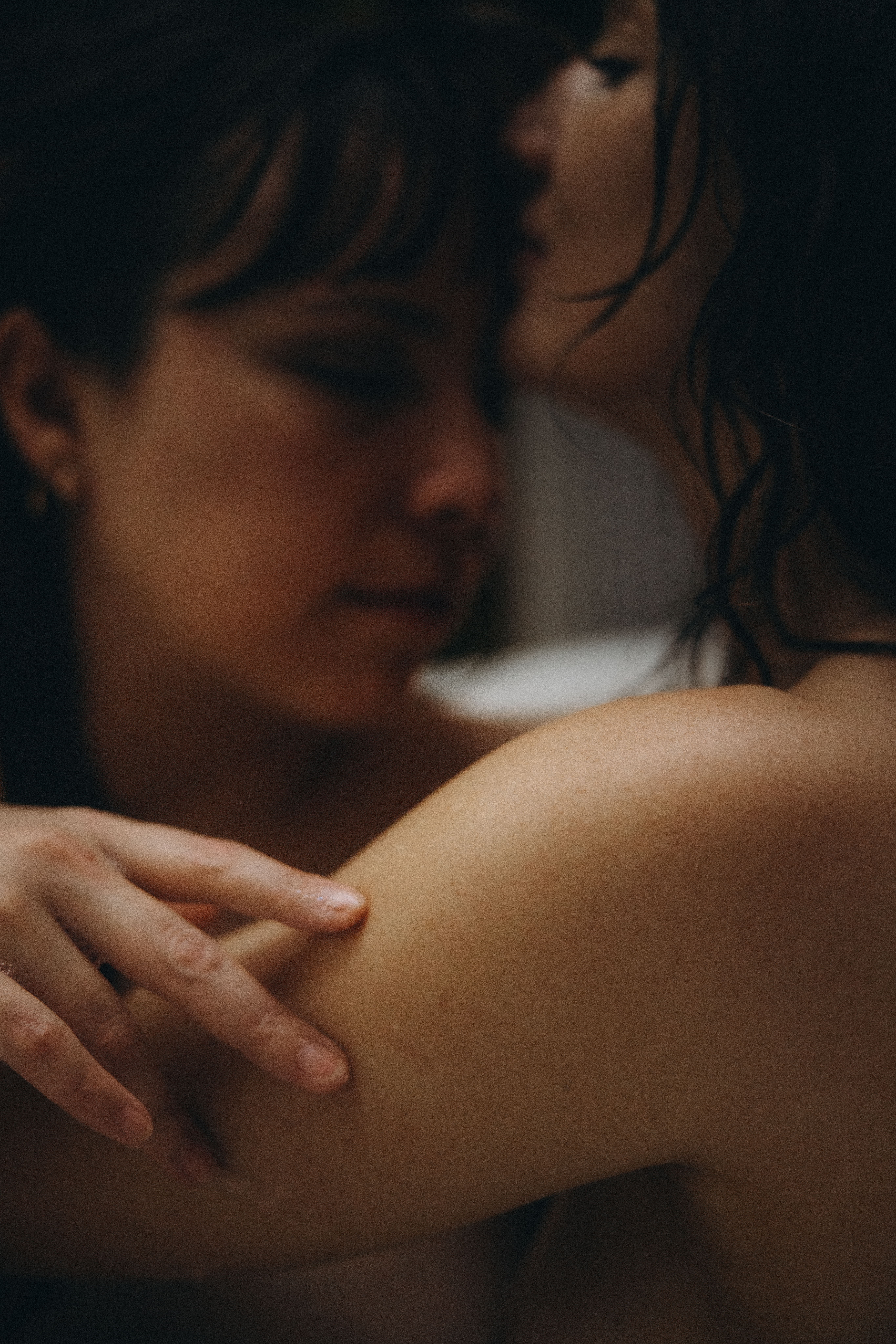 Intimate close-up of a couple