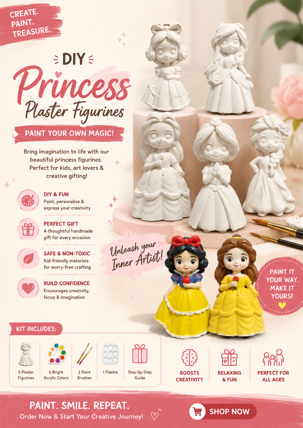 Princess Plaster Figurine