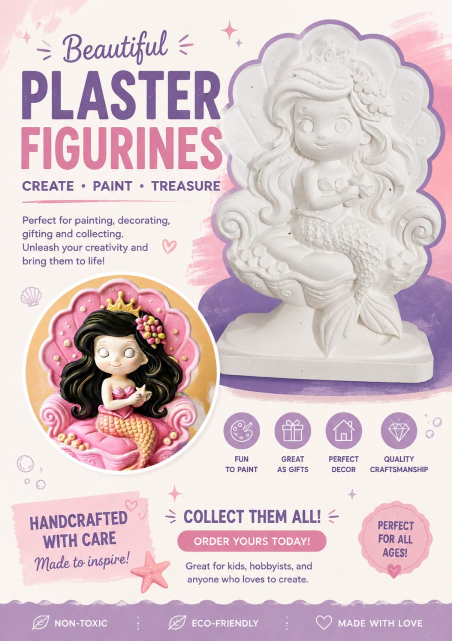 Mermaid Plaster Figurine