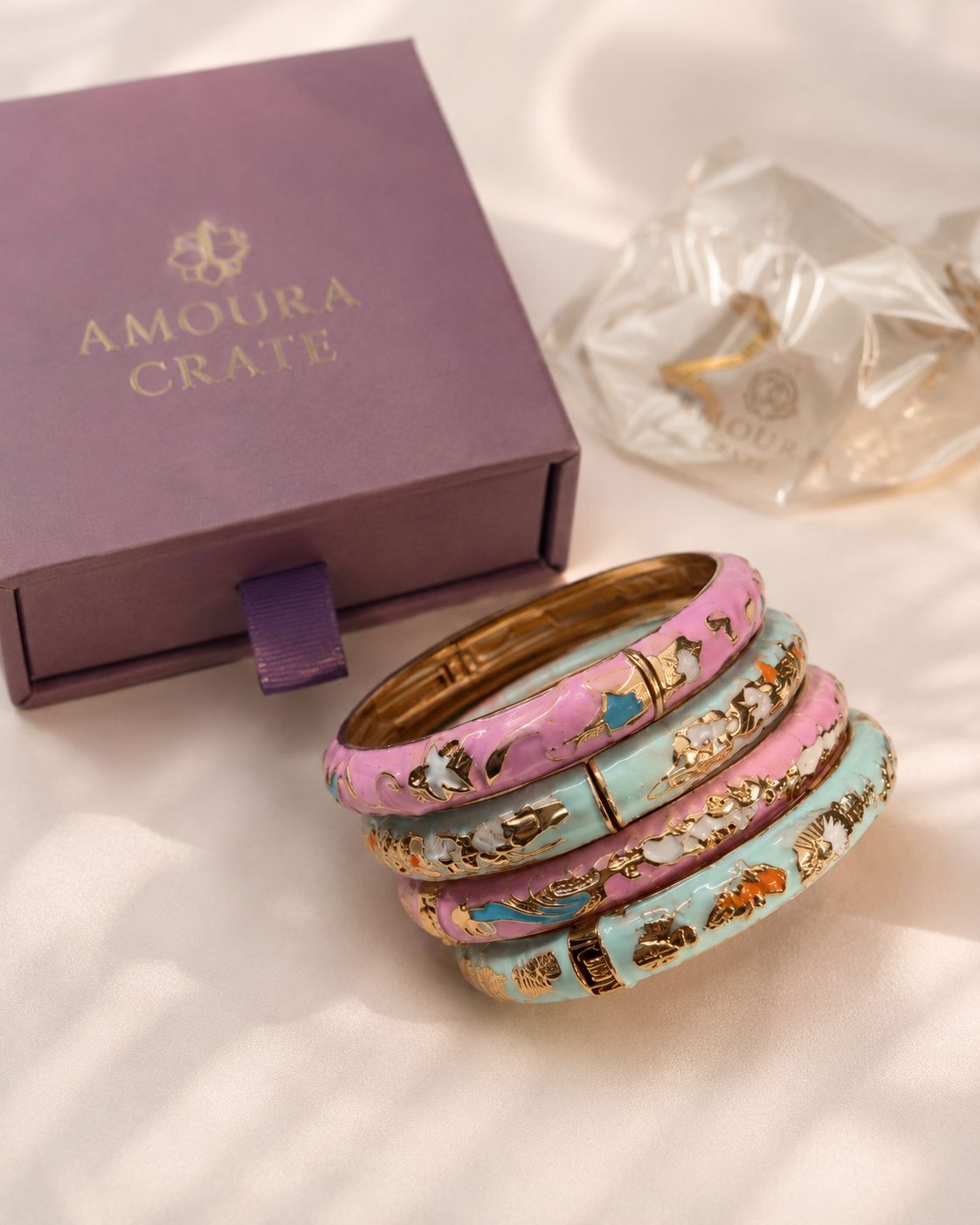 Pastel Enamel — Bangle Set of 4