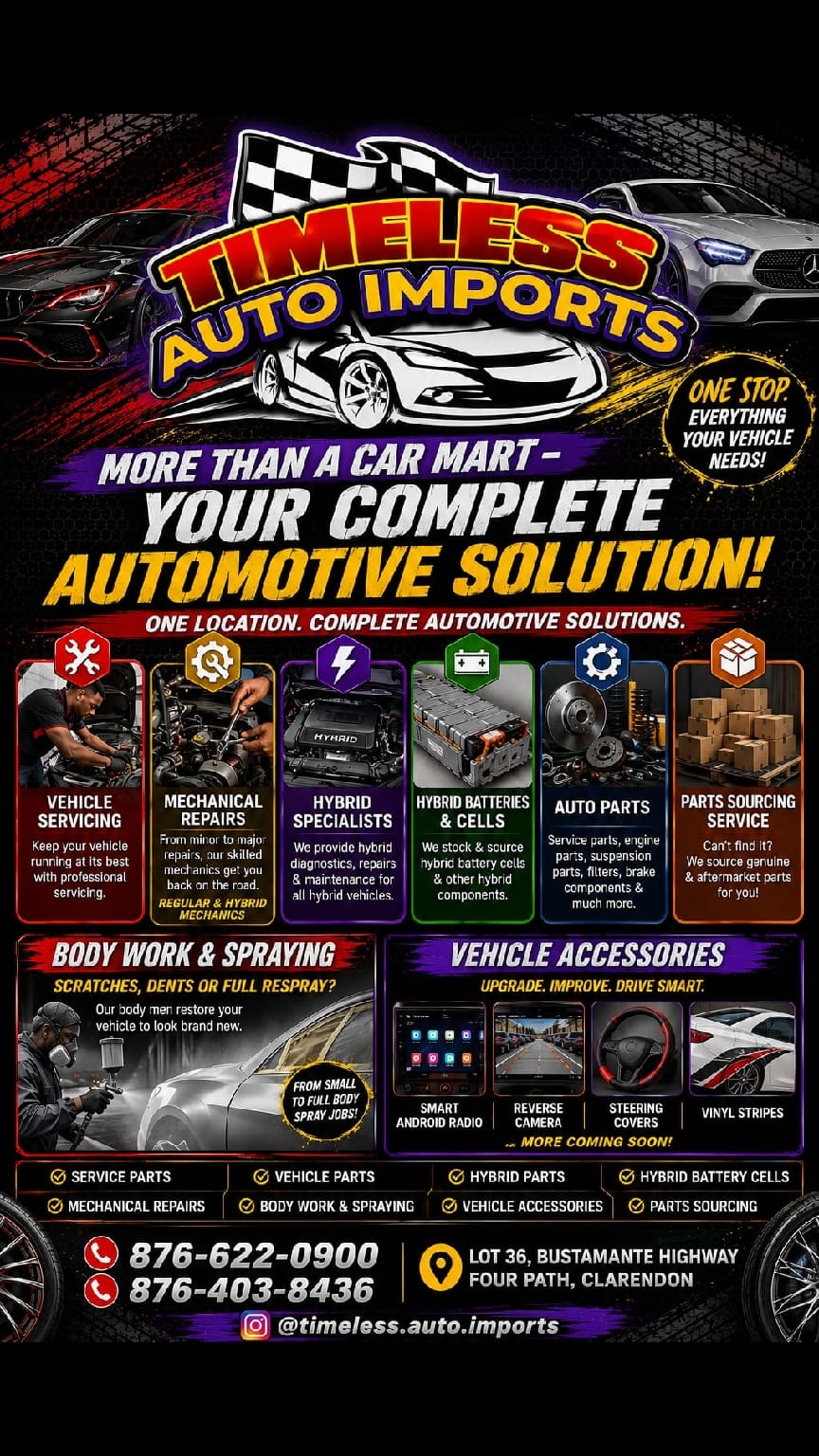 Timeless Auto Imports services flyer