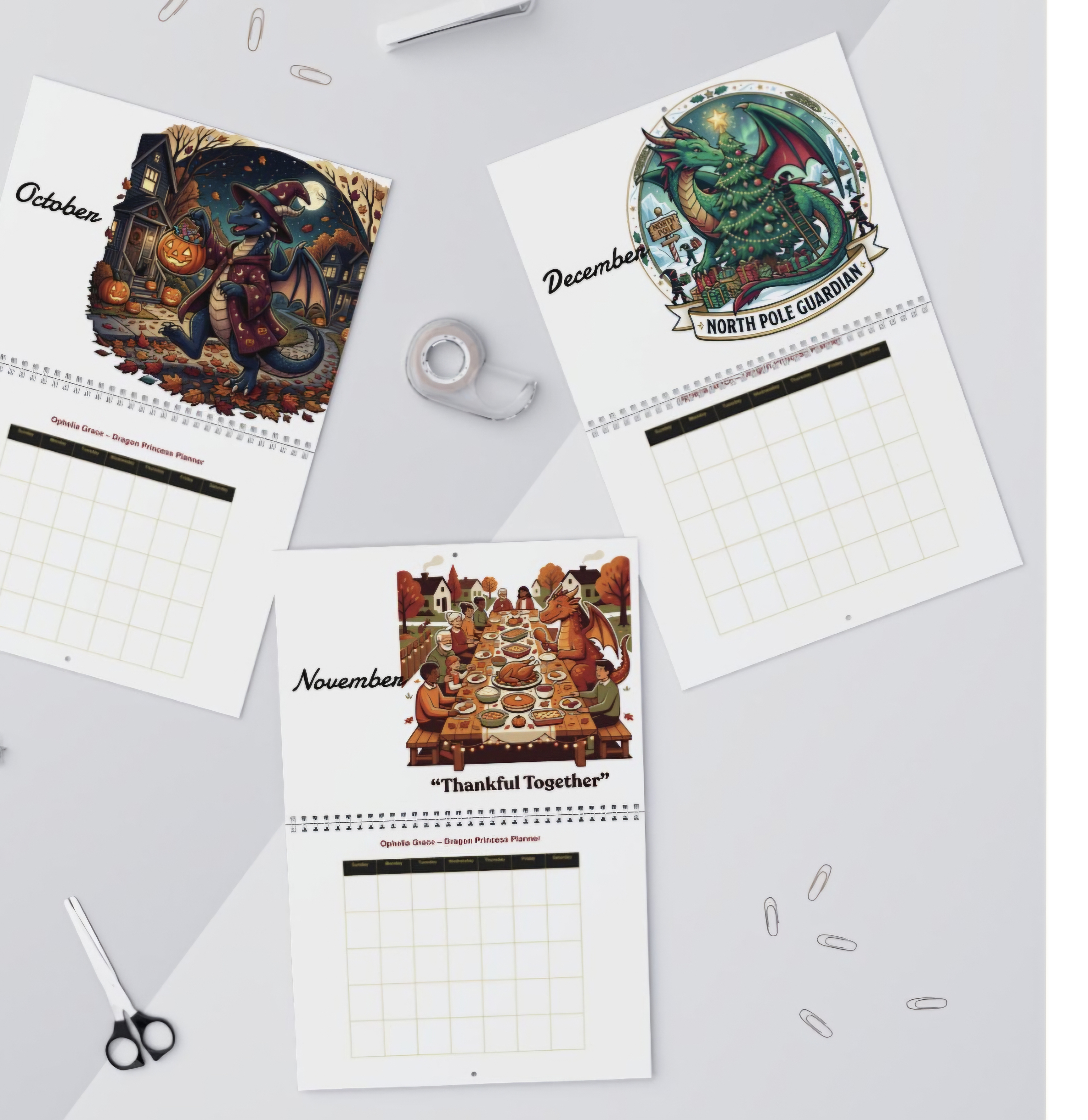 Books 1-3 Wall Calendar (12 Months)