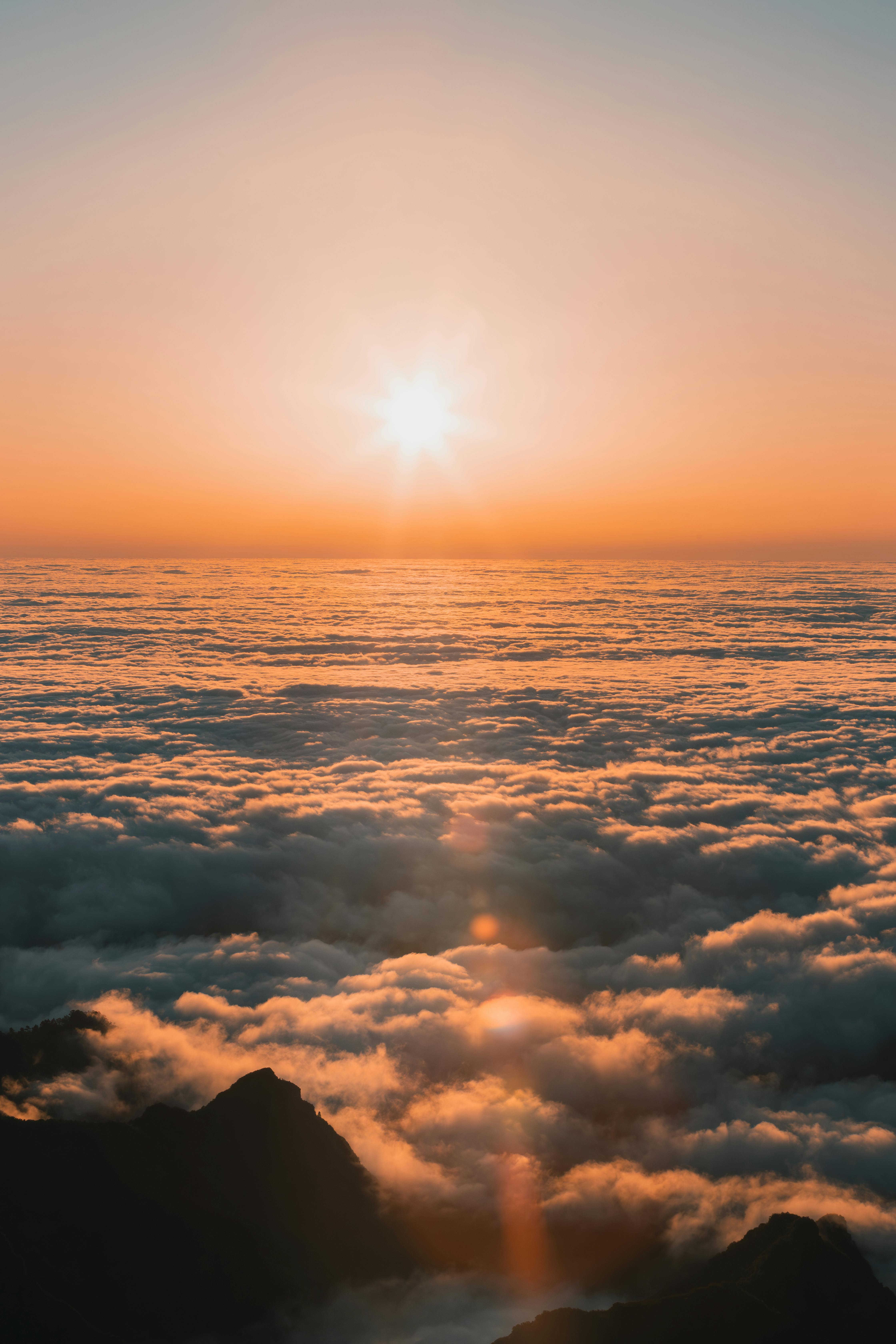Sunset above the clouds on Madeira's peaks