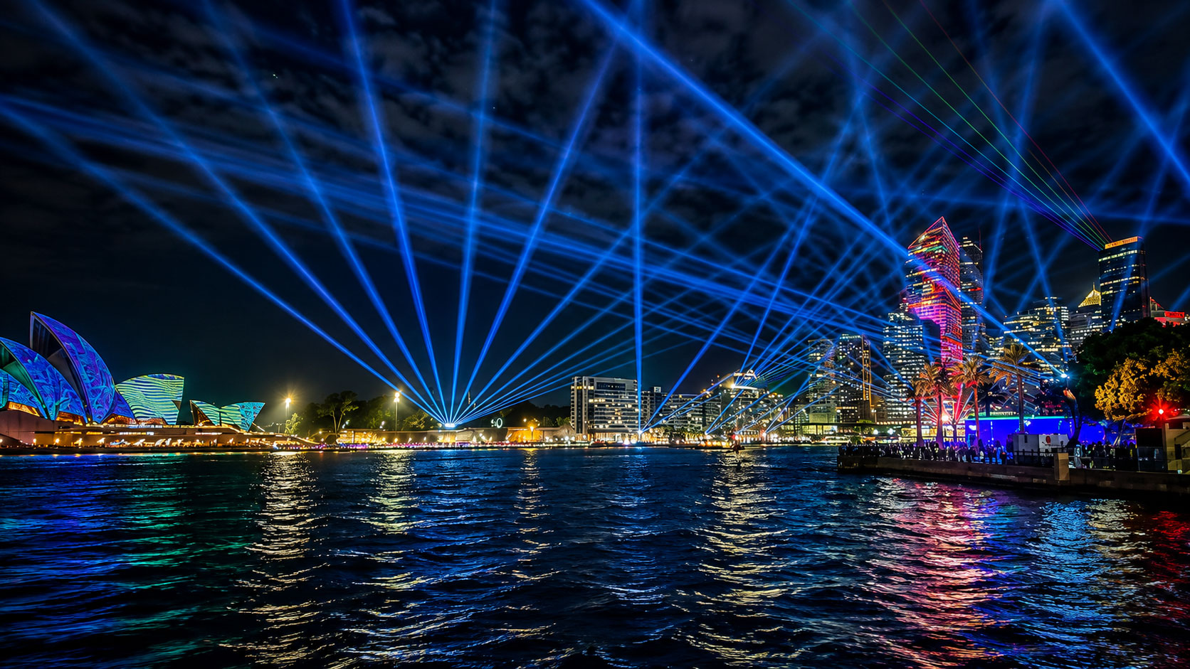 Vivid laser show across Sydney Harbour