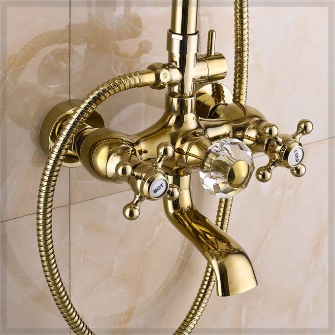 Heritage Gold Tub & Shower Mixer