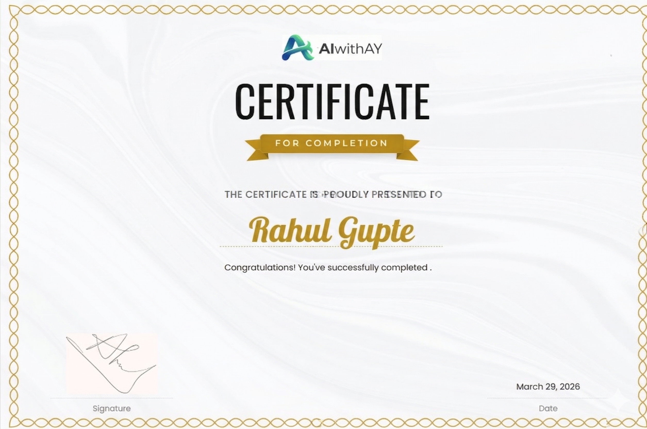 NotebookLM certificate sample