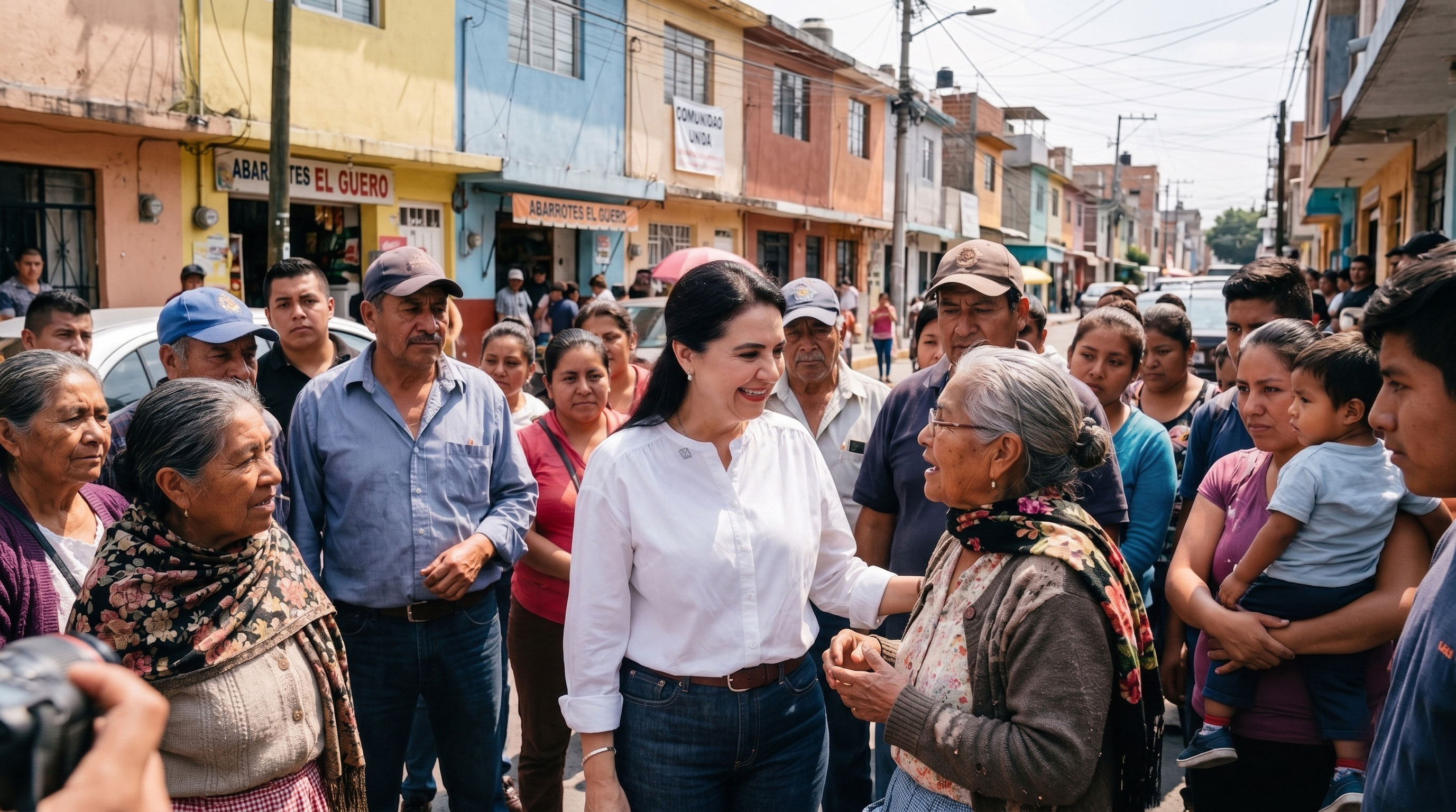 Presidenta Mónica Villarreal Anaya con ciudadanos de Tampico