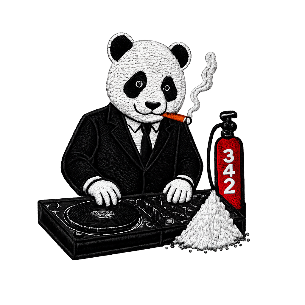 Raver Club mascot — DJ panda