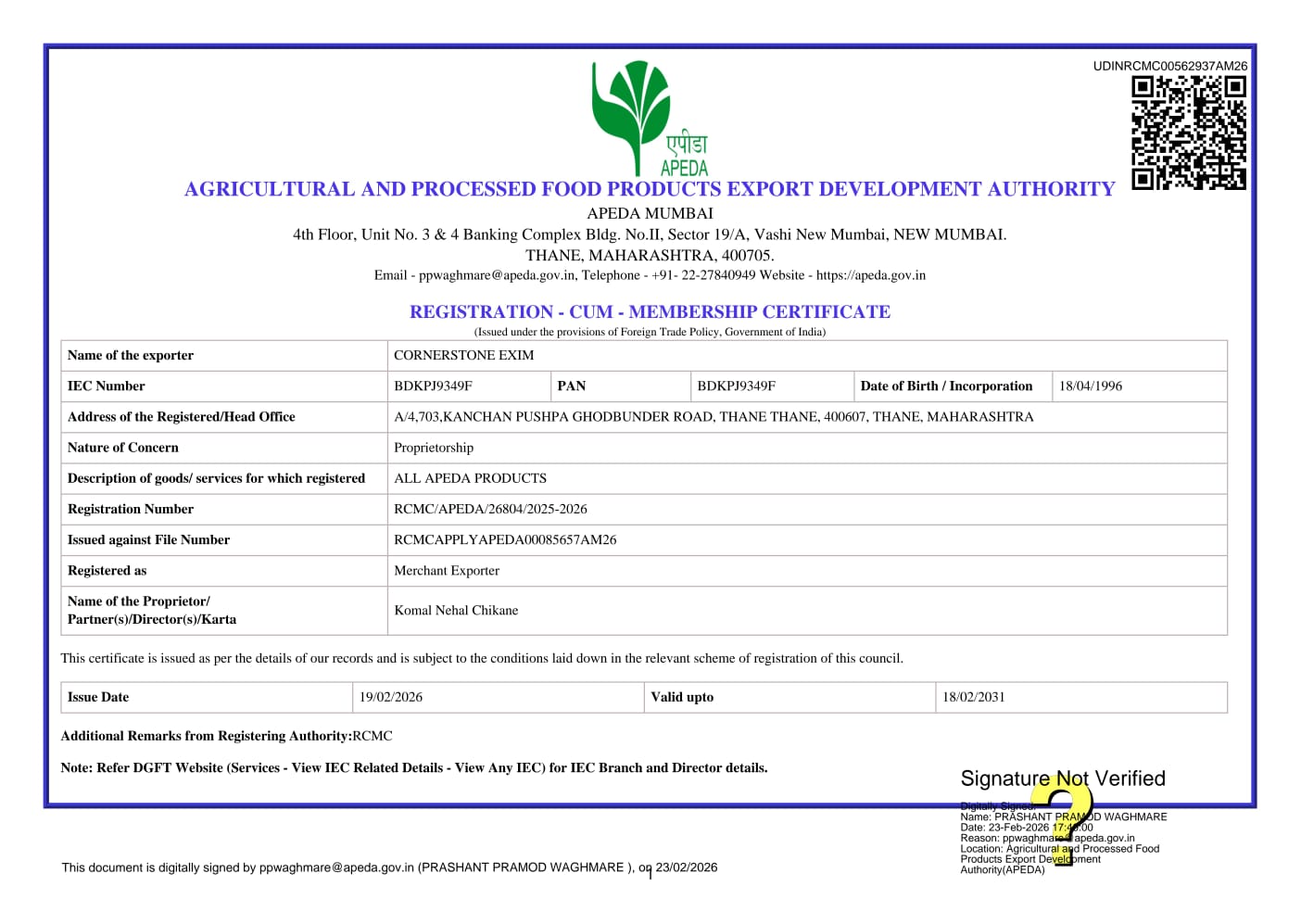APEDA Registration