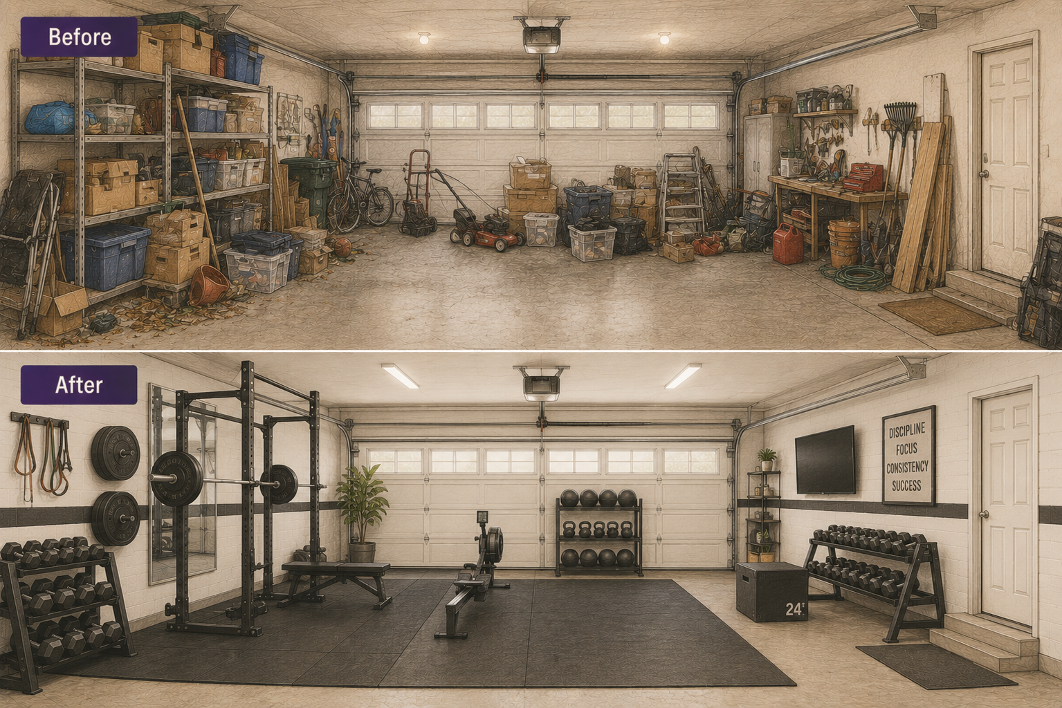 Garage transformed into Gym
