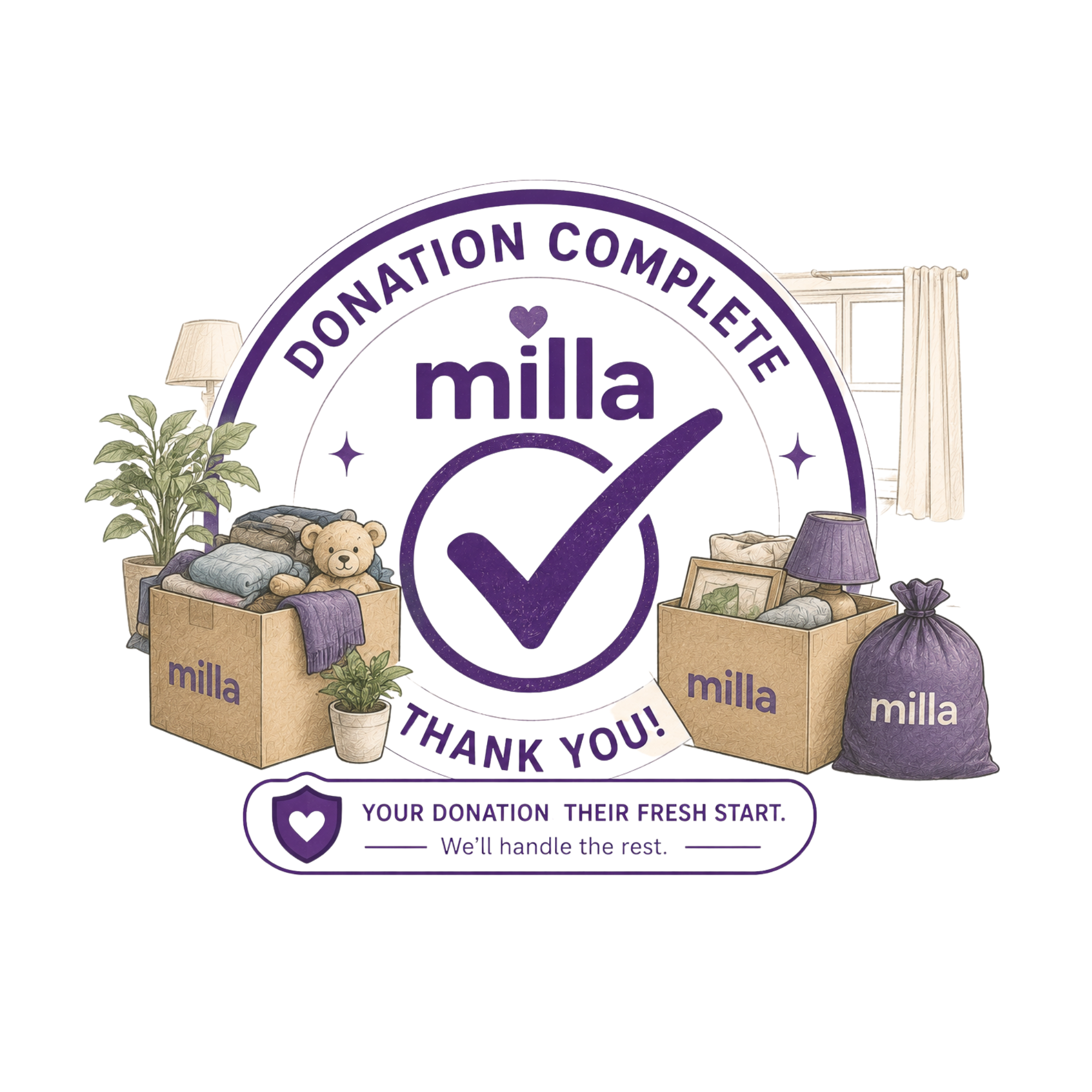 Donation complete — your donation, their fresh start