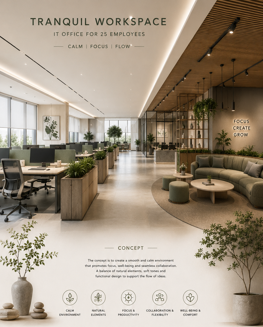 Tranquil Workspace — IT Office