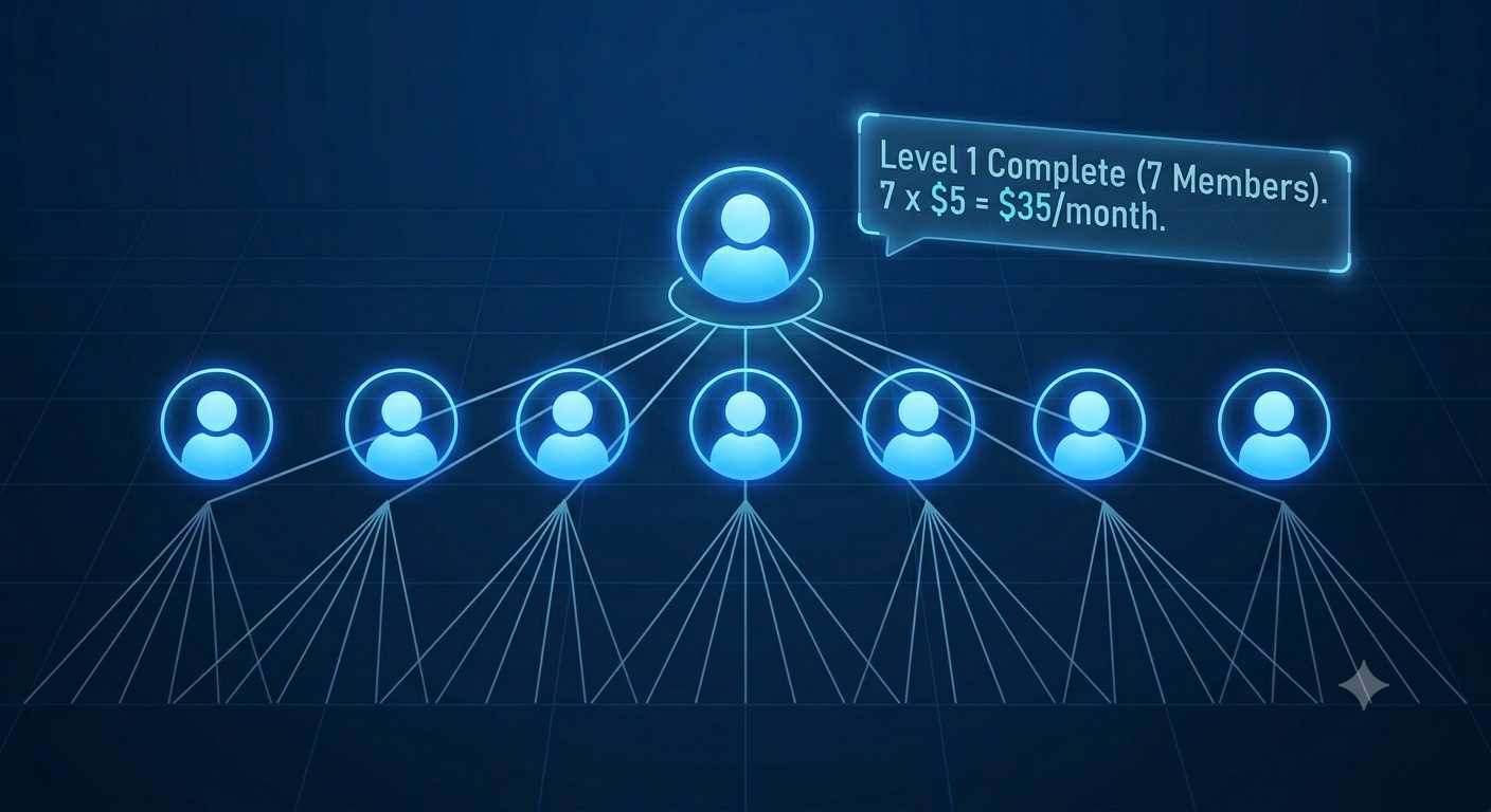 Step 02 — Your first 7 direct referrals = $35/mo
