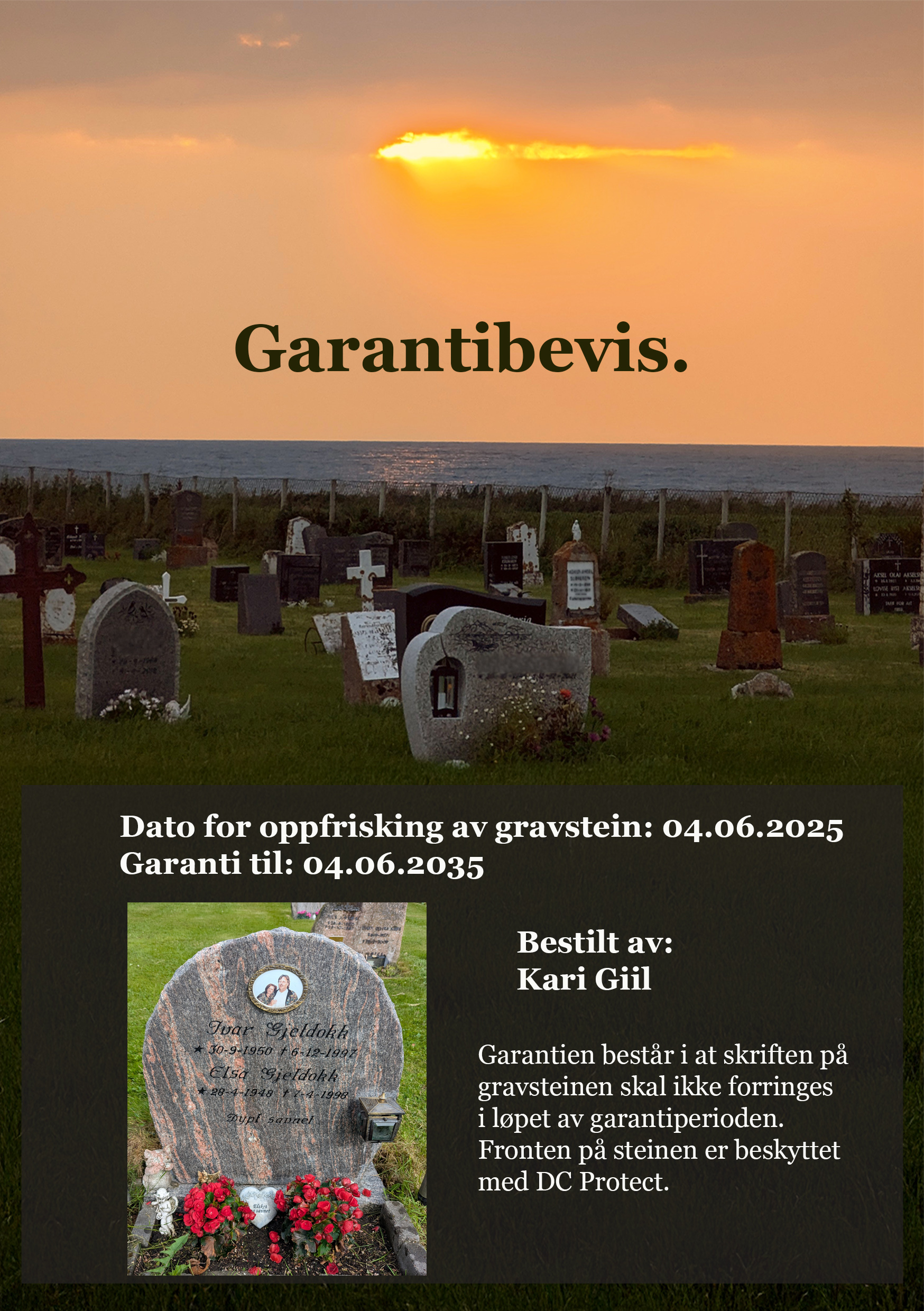 Eksempel på garantibevis