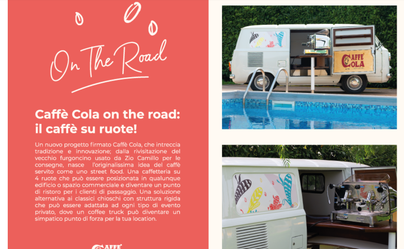 Caffè Cola coffee truck a bordo piscina