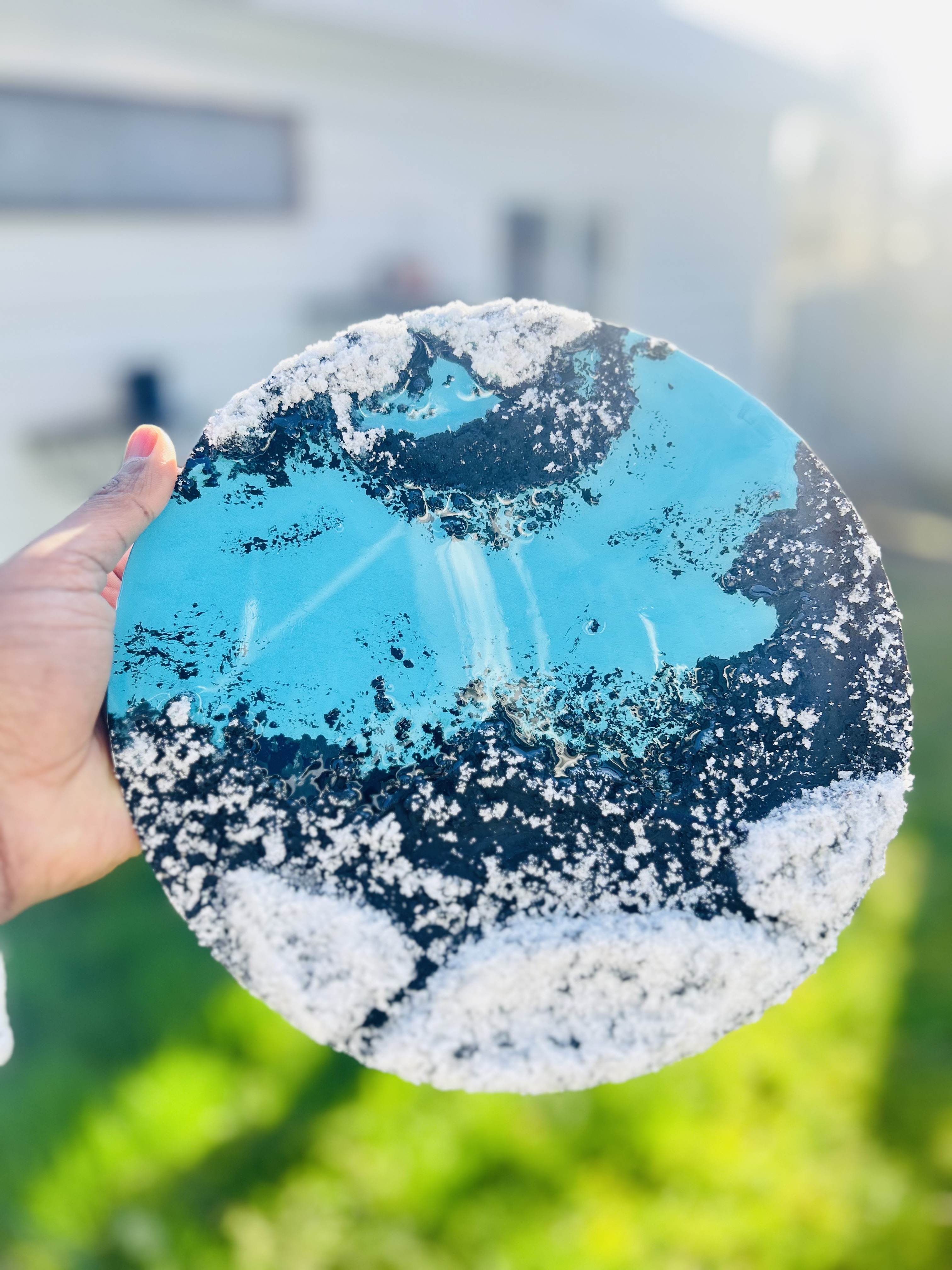 Handcrafted Winter Glacier Lake Wall Art - View 3