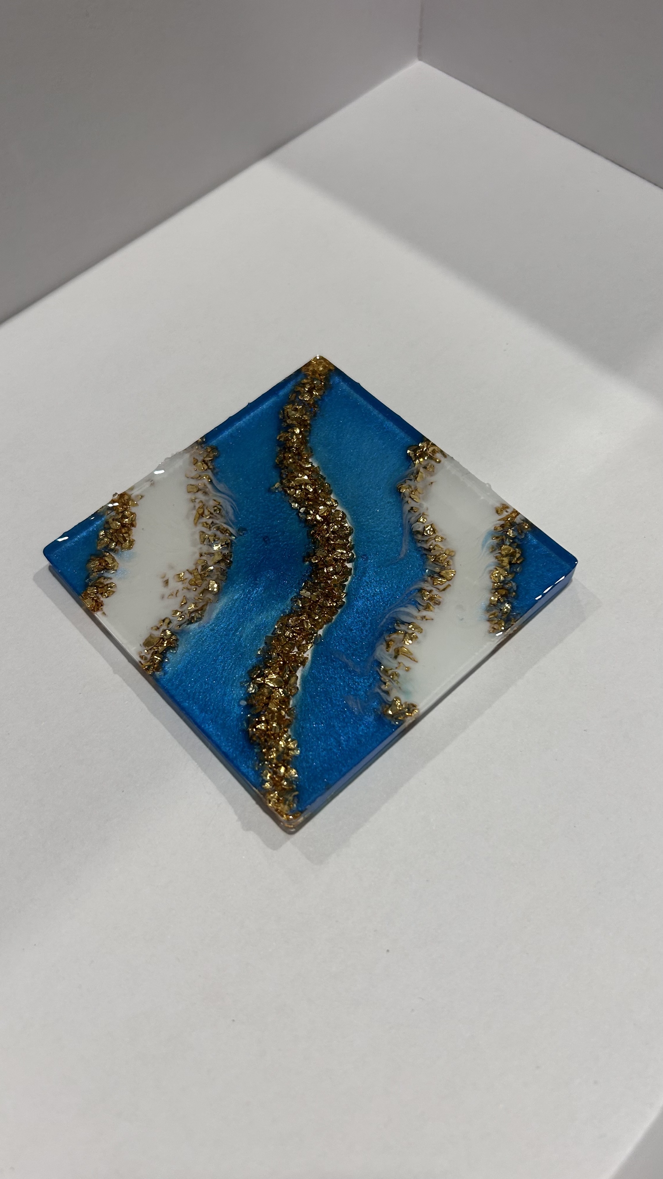 Azure Shoreline Resin Coaster
