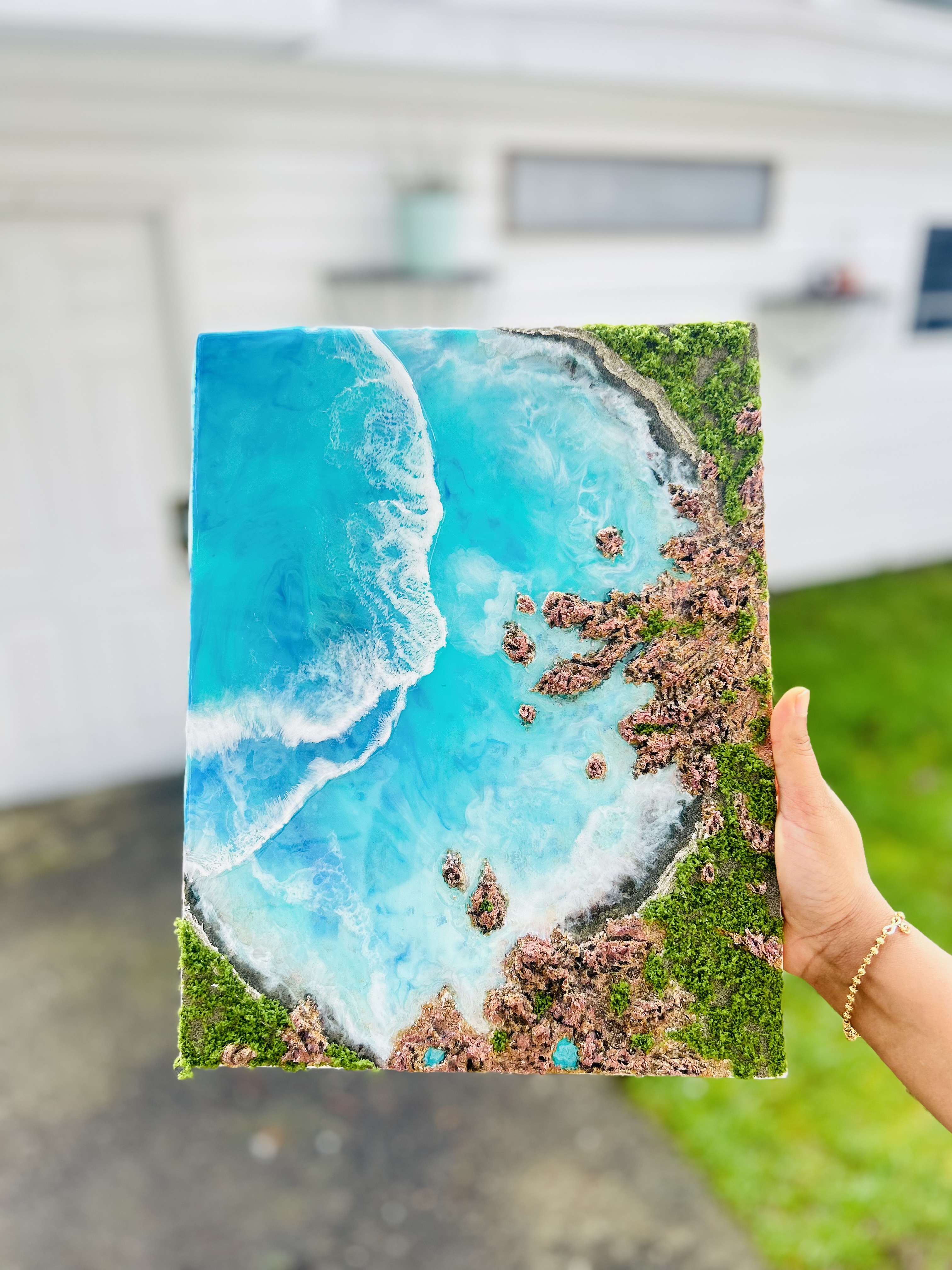 Handcrafted Tropical Coastline Wall Art - View 5