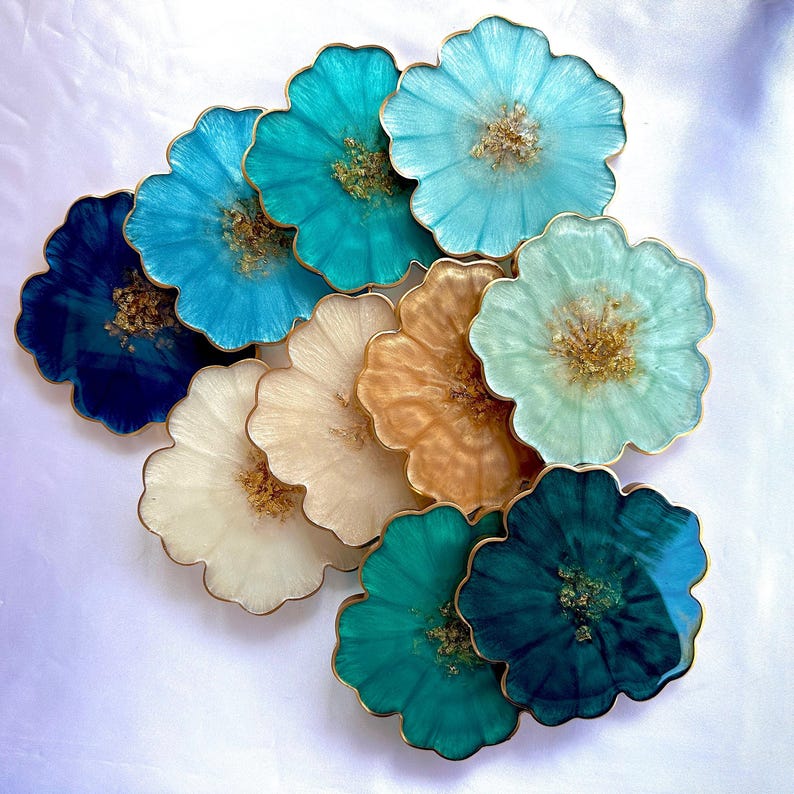 Ocean Bloom Flower Coasters
