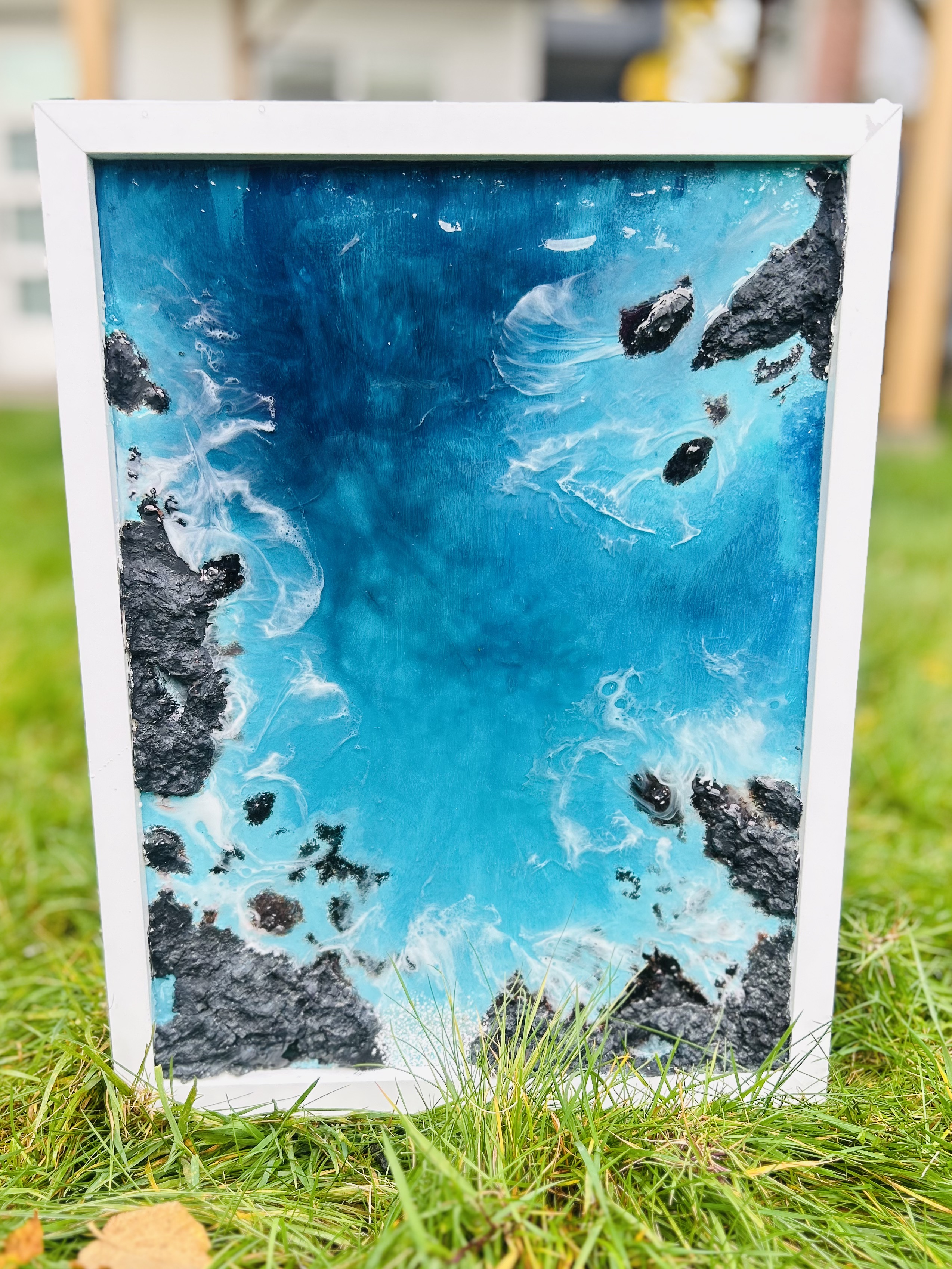 Turquoise Blue Coastal Wall Art - View 3