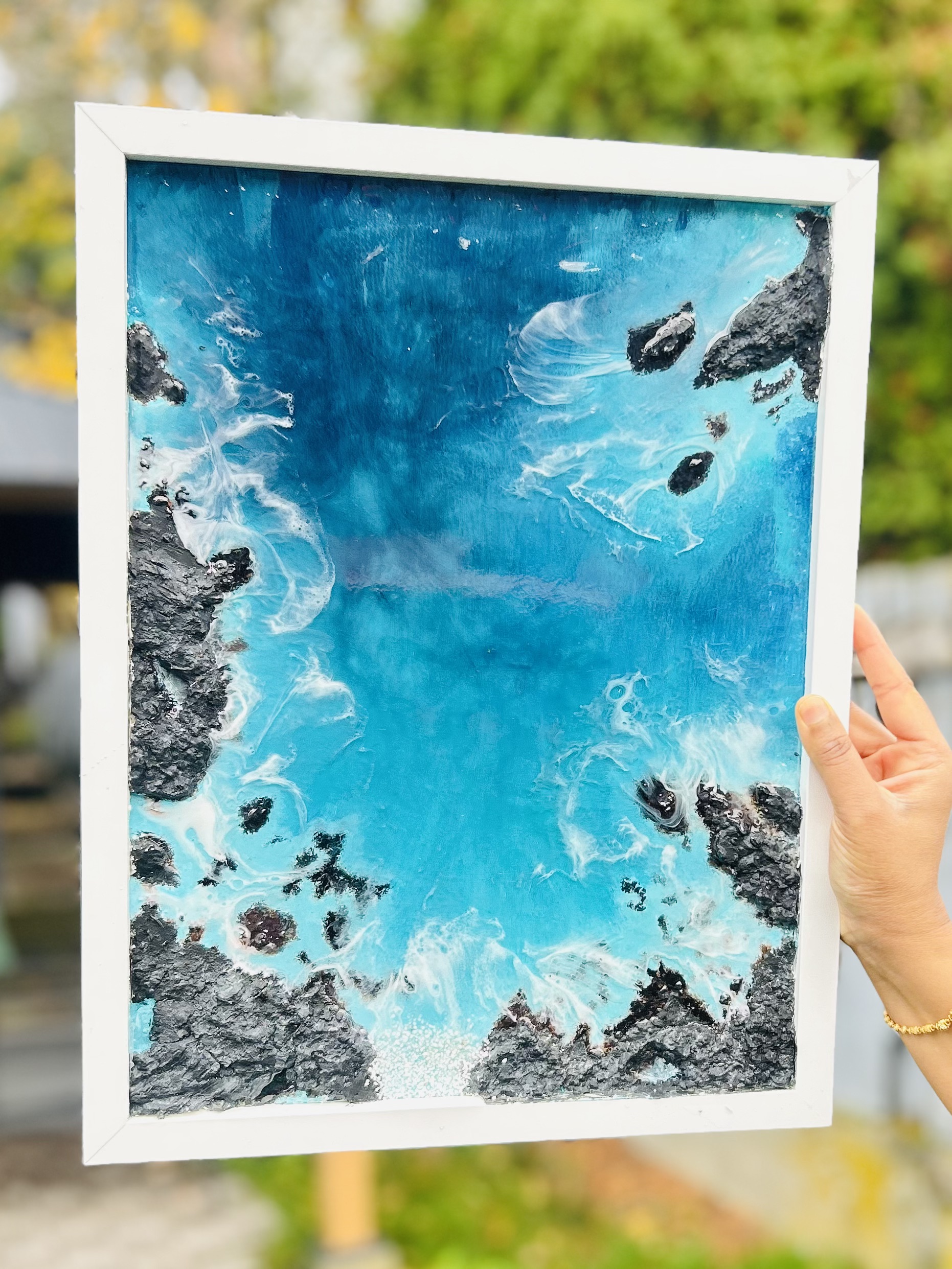 Turquoise Blue Coastal Wall Art - View 5