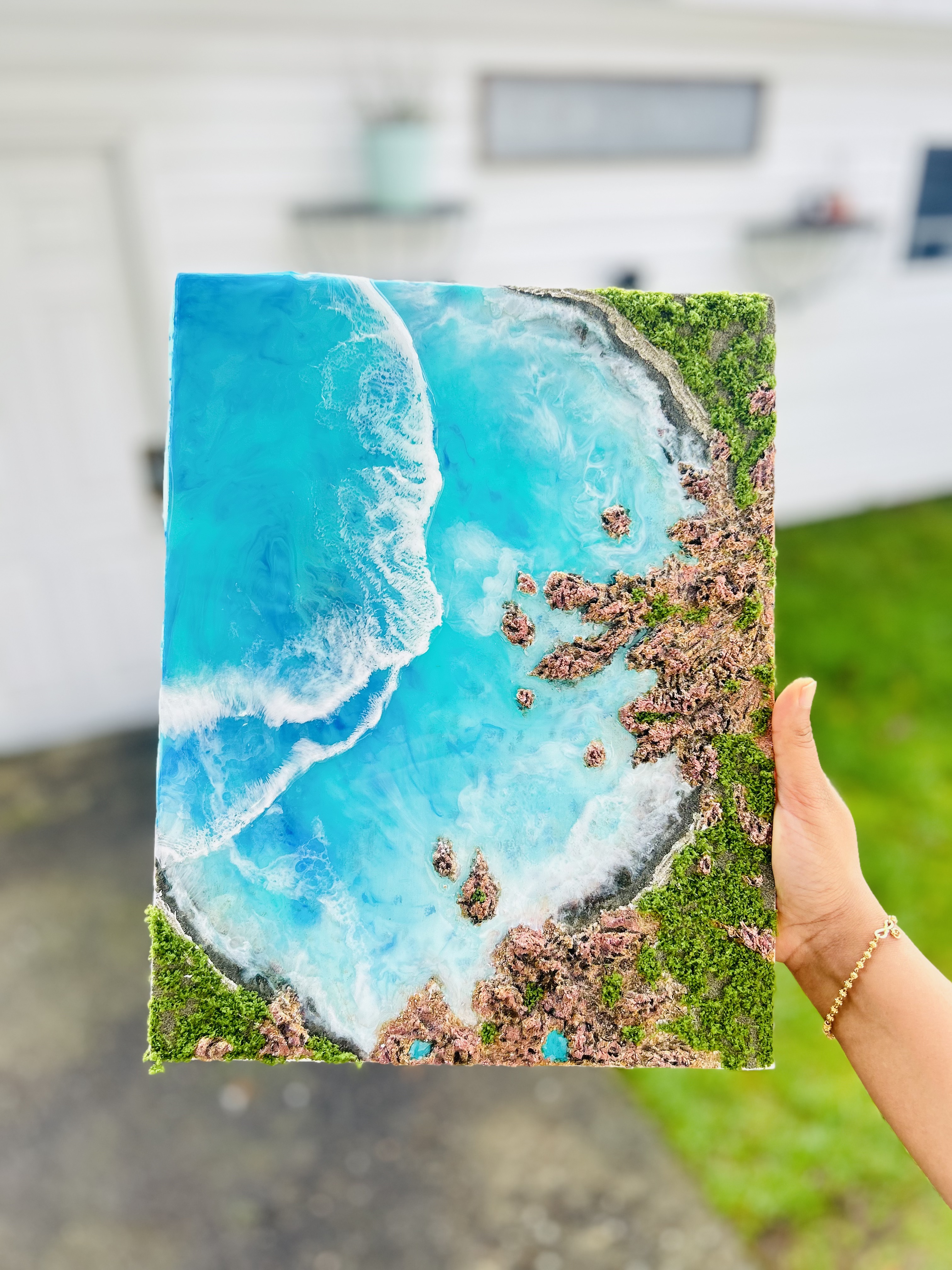 Handcrafted Tropical Coastline Wall Art - View 3
