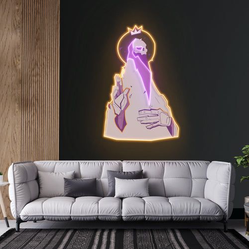 Crowned Saint Skull Neon Art