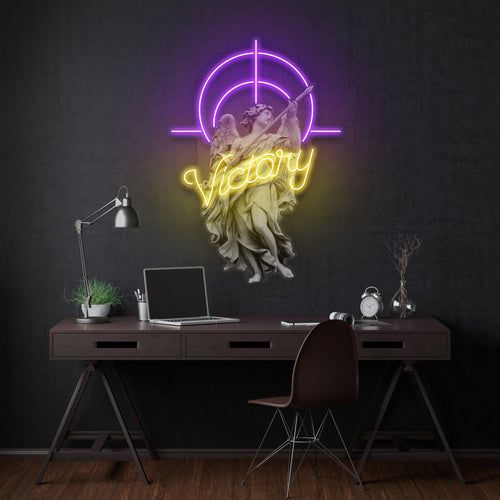 Victory Angel UV Print Neon Art