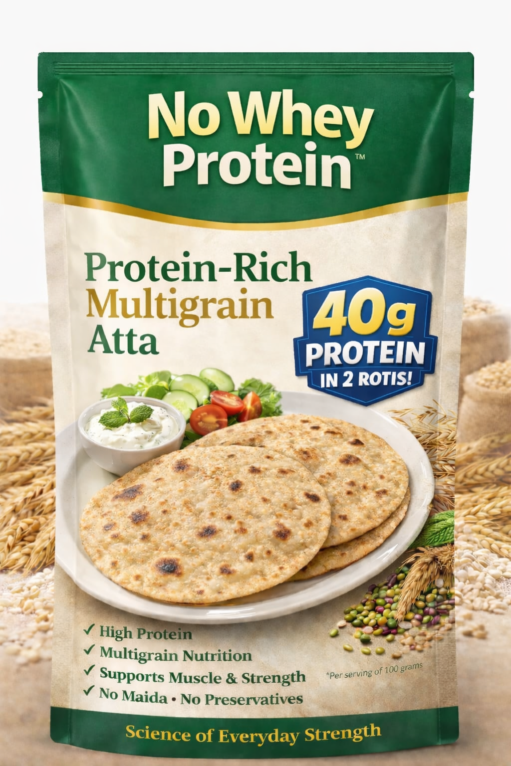 No Whey Protein High Protein Atta