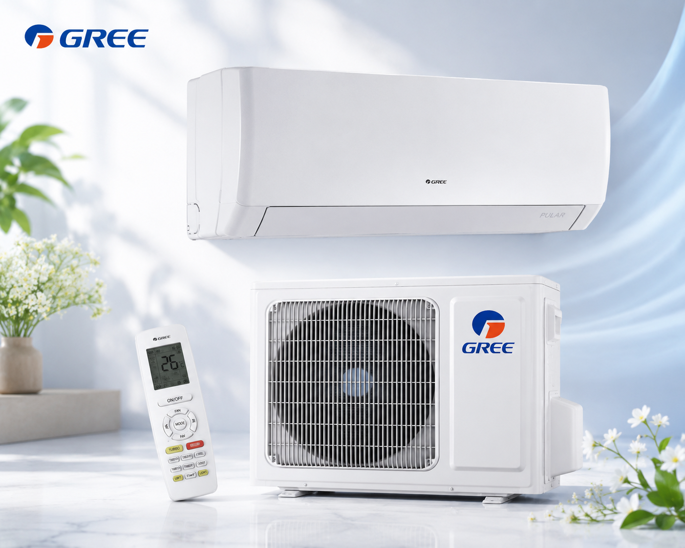 GREE PULAR Inverter air conditioner indoor and outdoor units