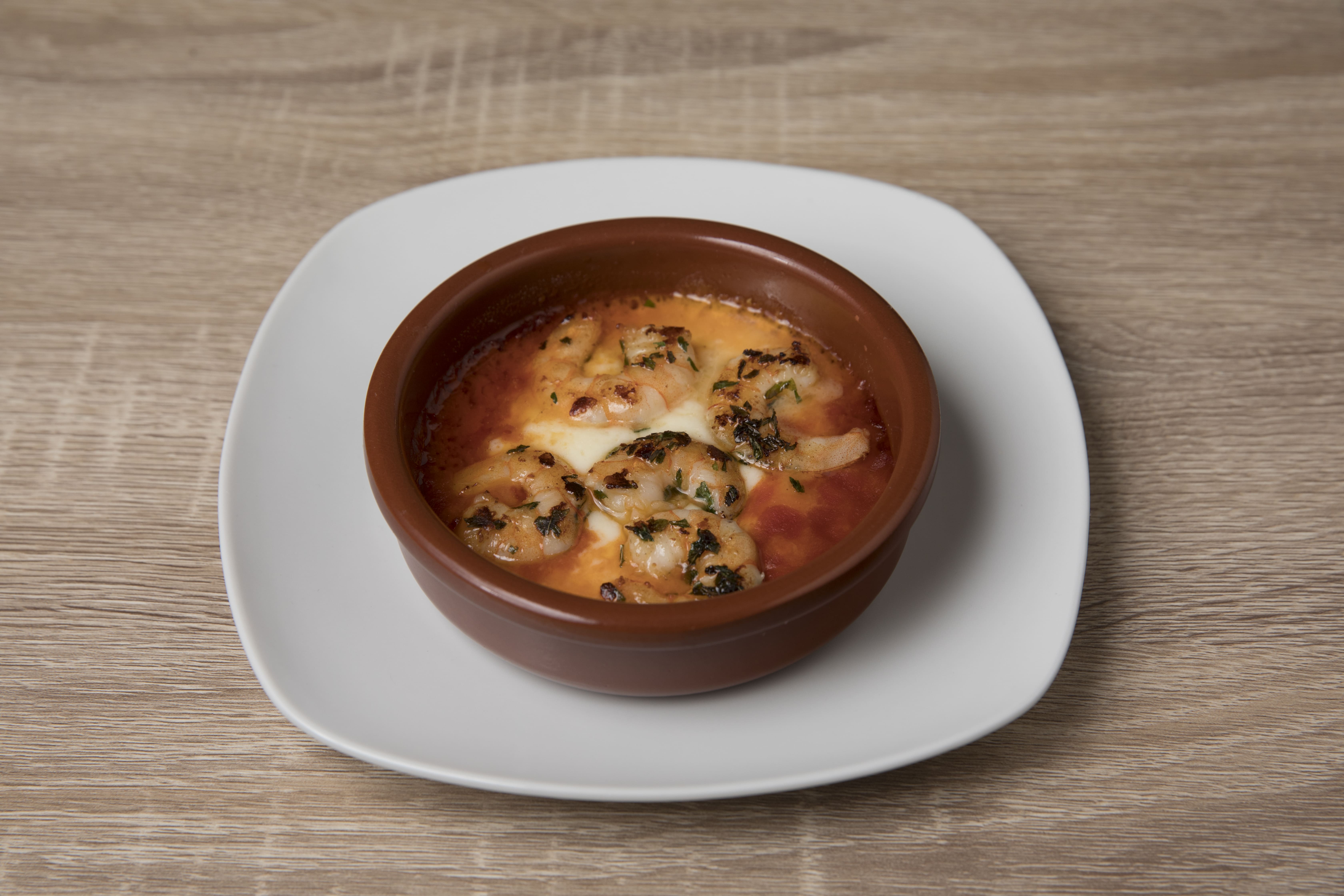 Provolone con gambas
