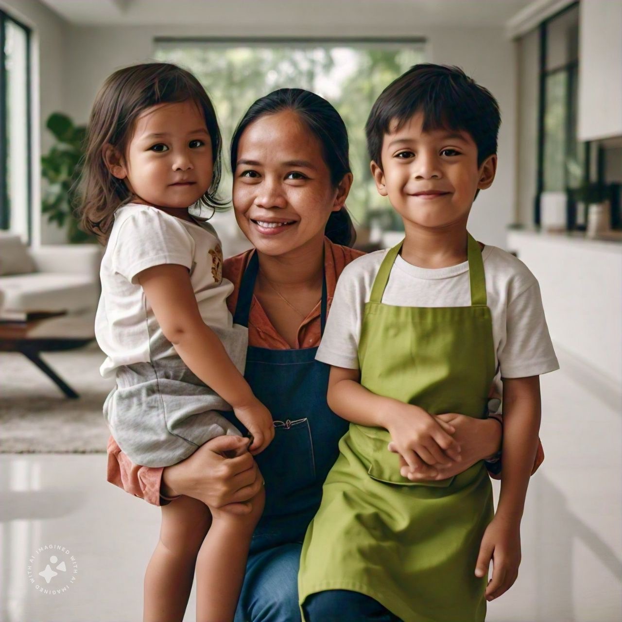 Happy Home helper with children