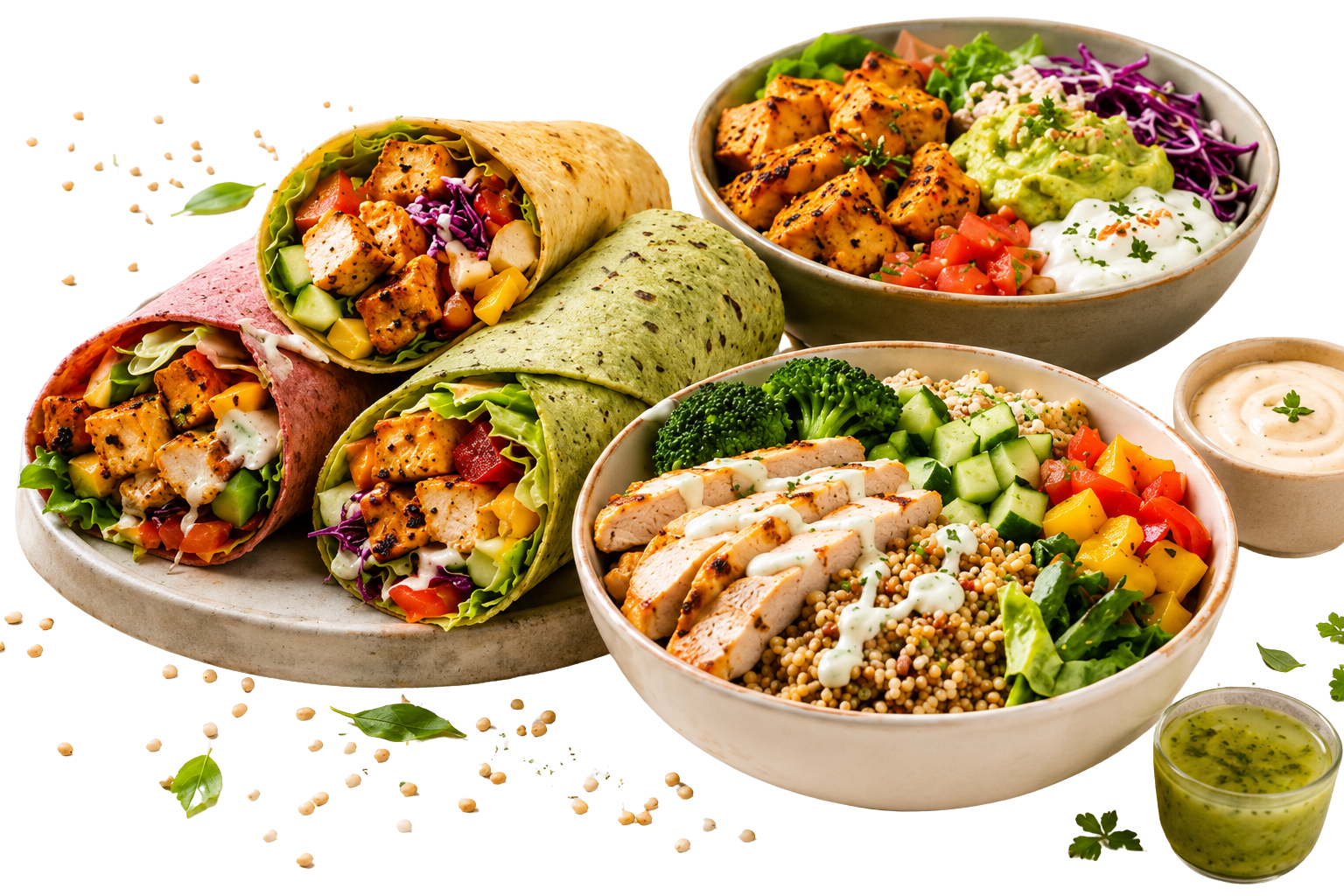 ProMill millet wraps and protein bowls