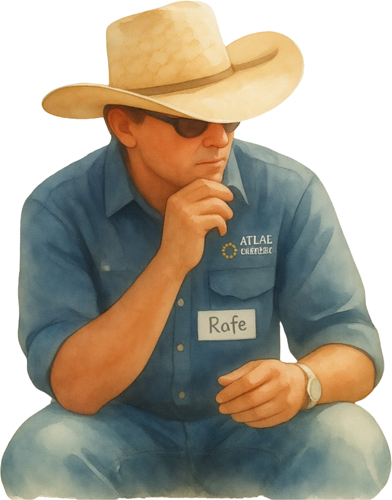 Watercolour of a Carbon8 farmer