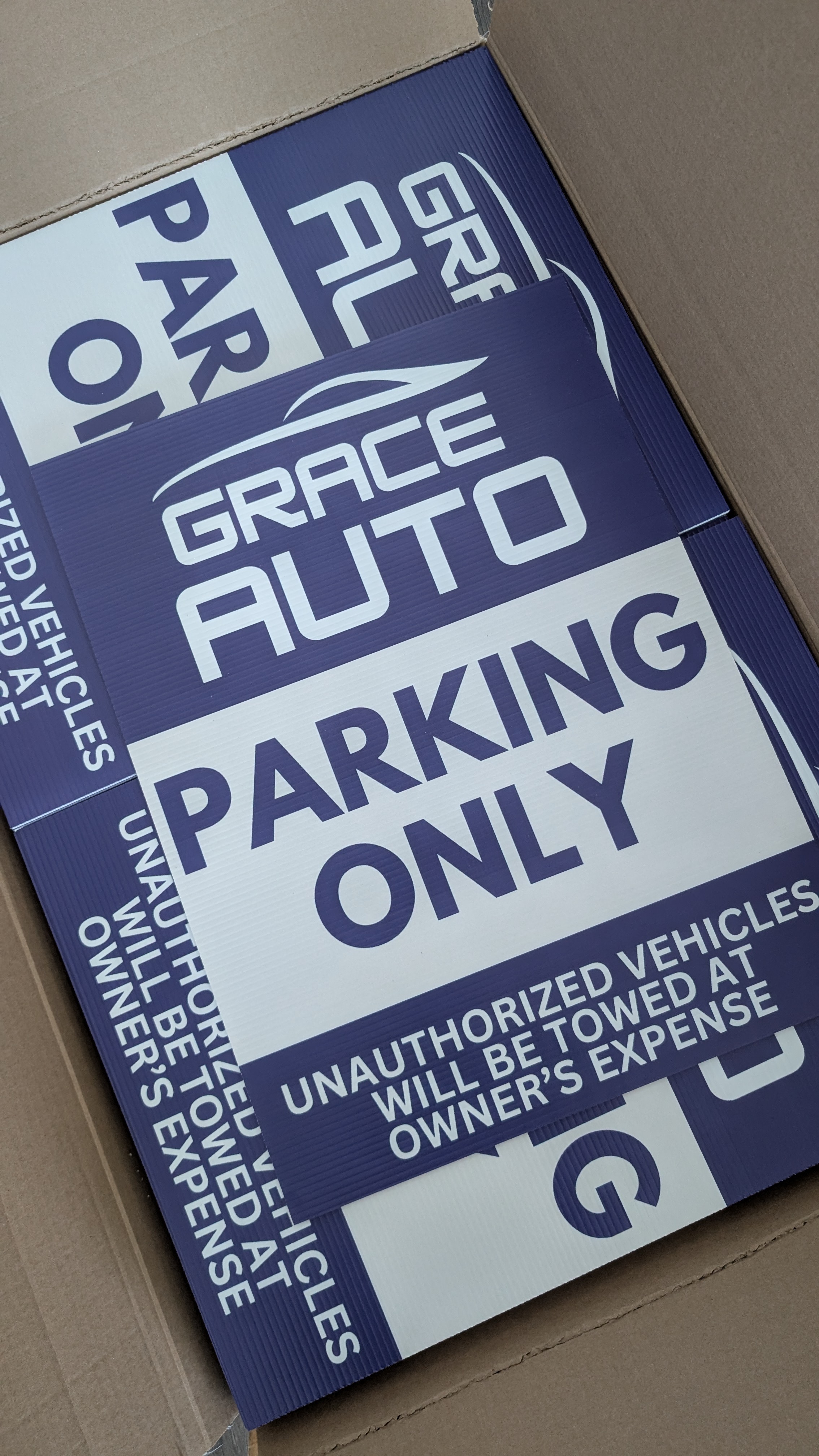 Grace Auto — Coroplast Signs