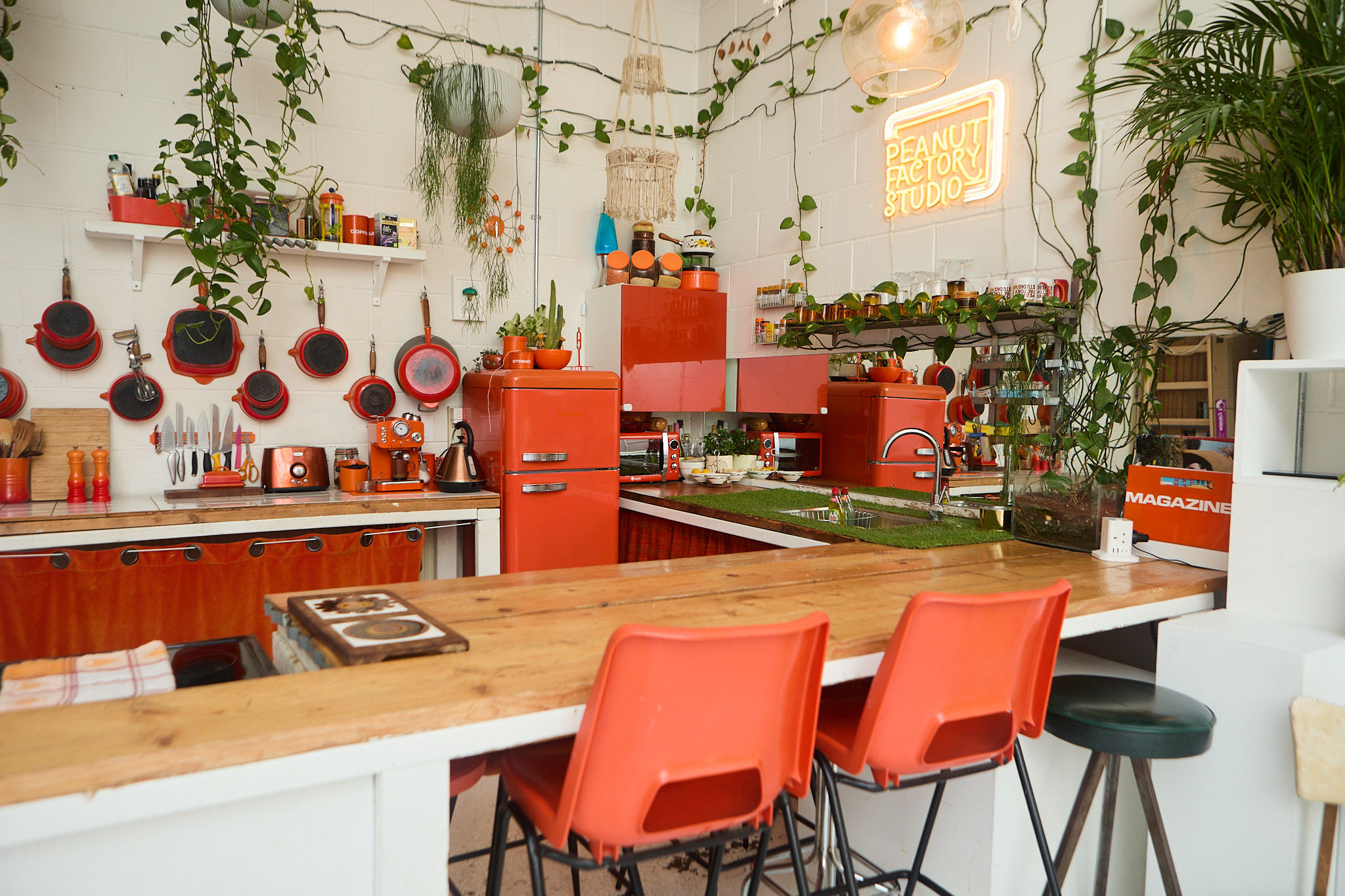 Set styling and lighting setup inside the daylight photography studio, London E3