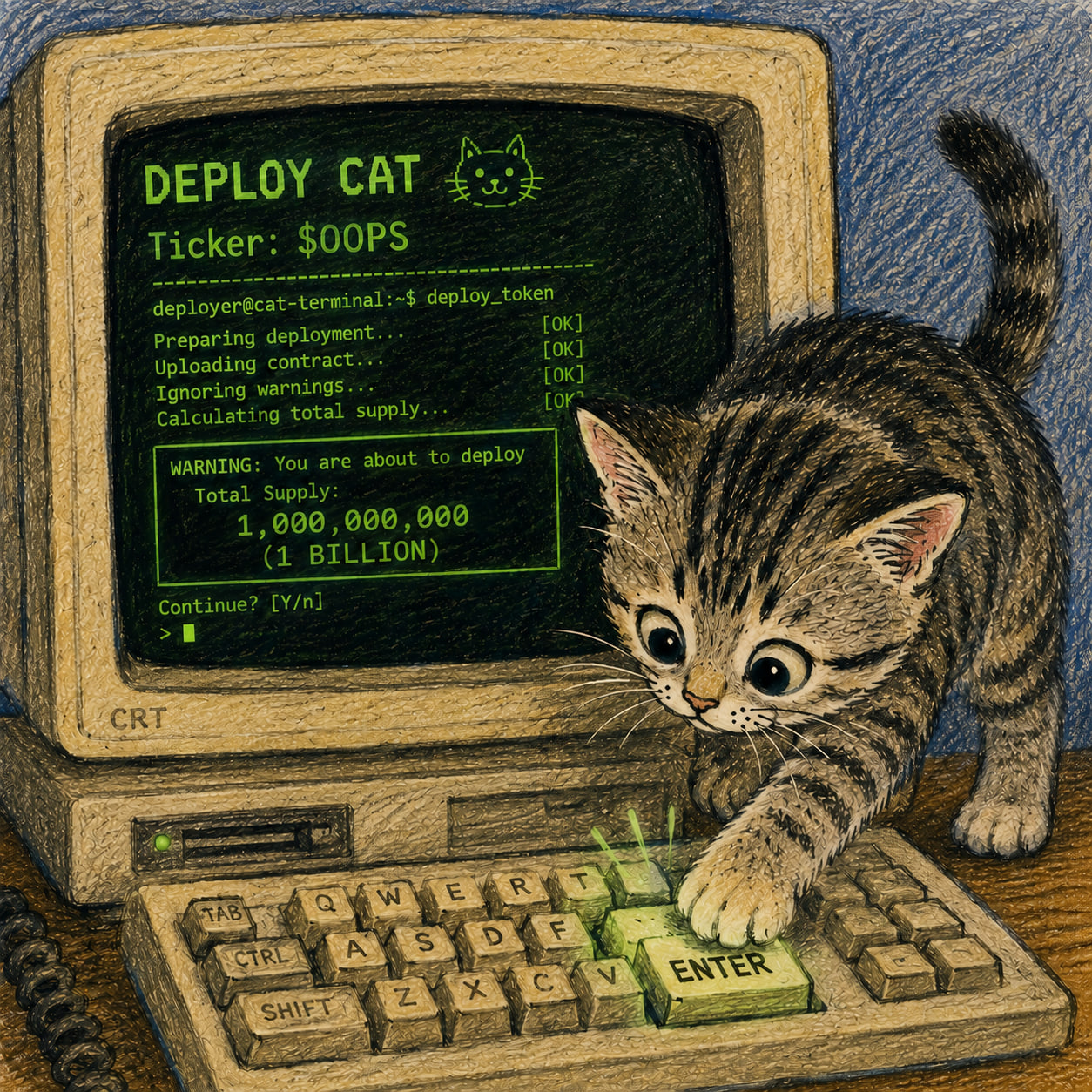 Deploy Cat kitten at terminal deploying $OOPS