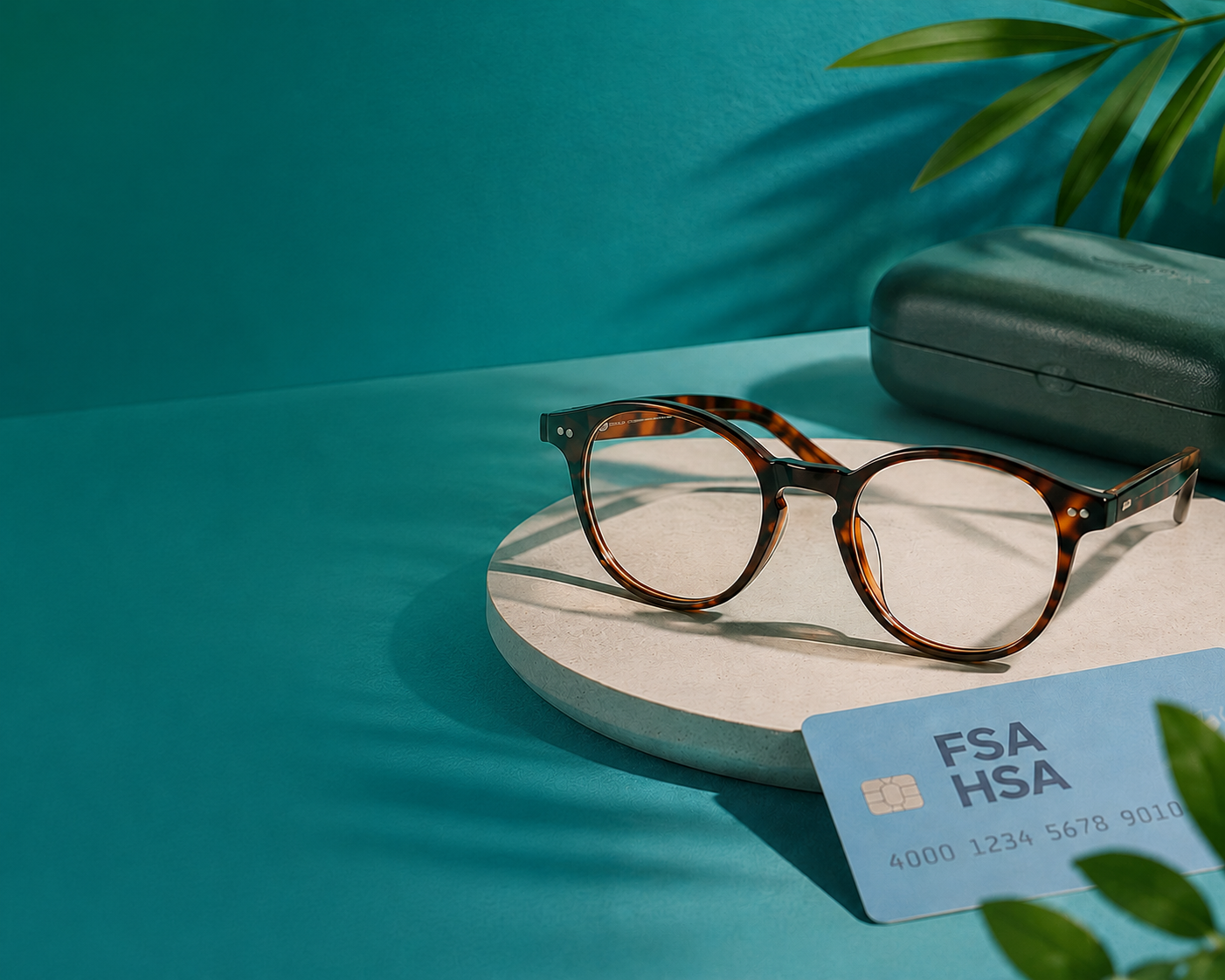 FSA HSA eligible prescription eyeglasses and sunglasses with FSA HSA benefit card - save with pre-tax benefits at Moneti Eyewear