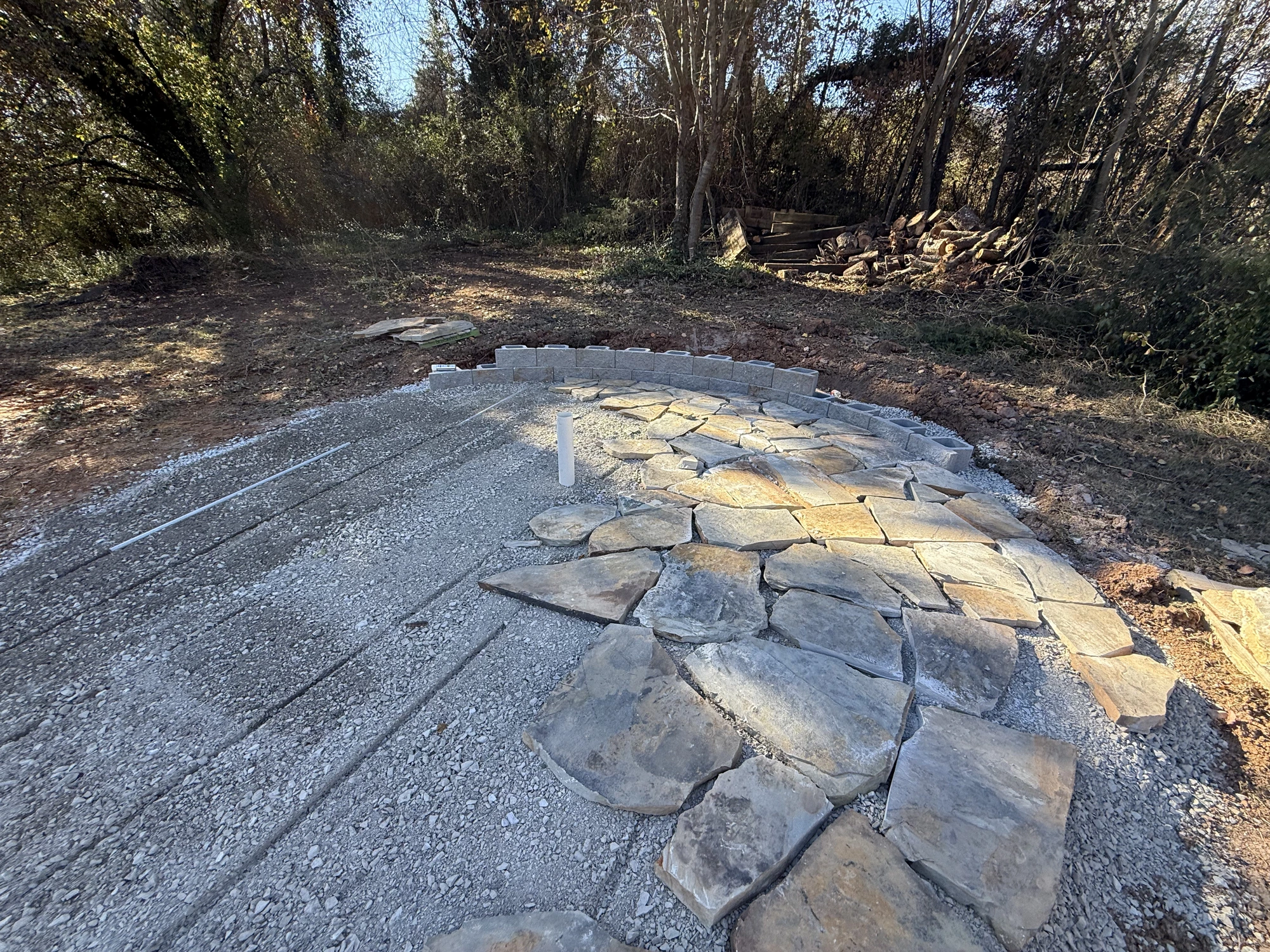 Natural flagstone, set by hand