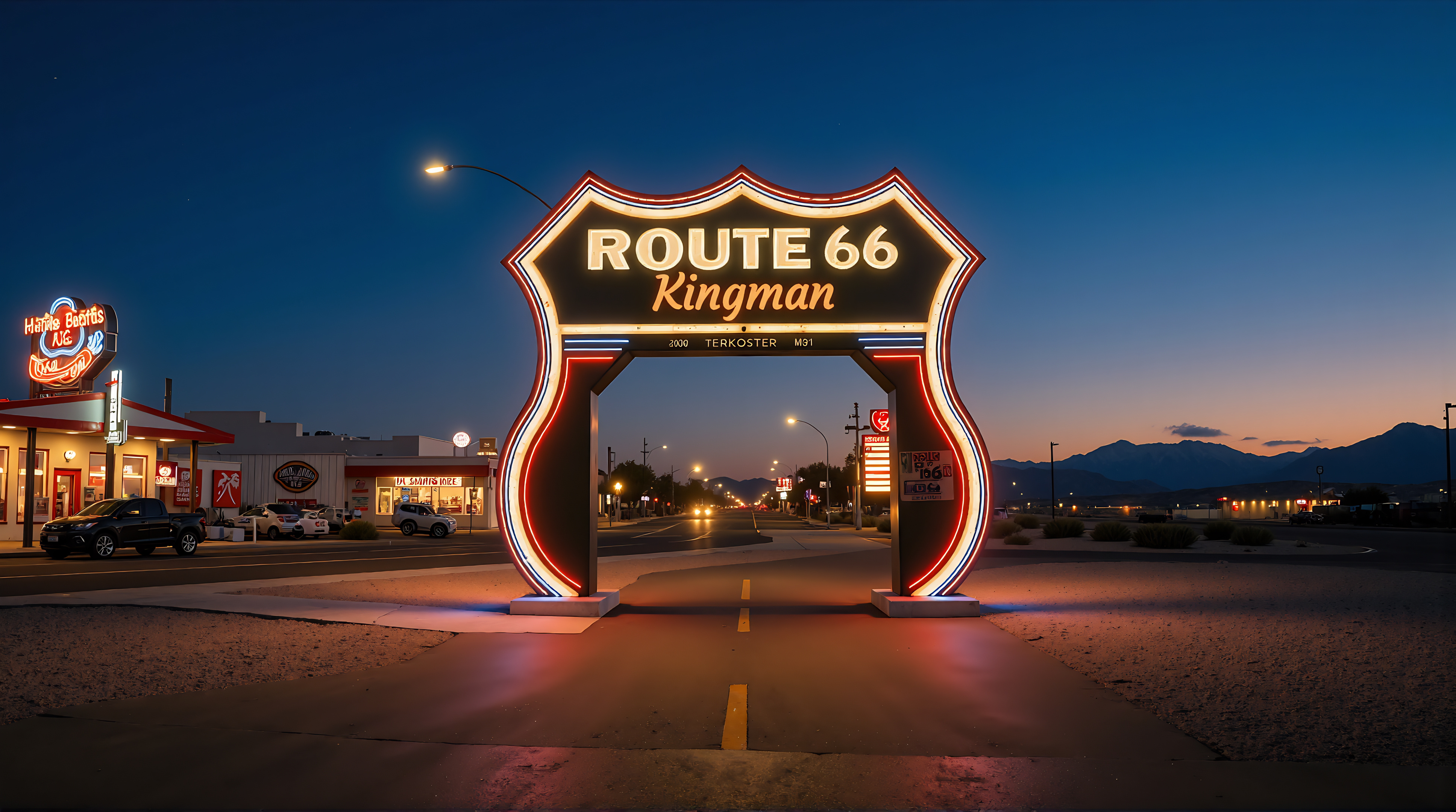 Route 66 Kingman - Iconic neon signage