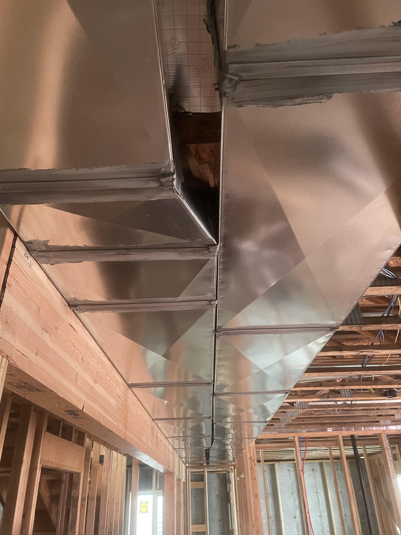 Palmer HVAC custom sheet metal ductwork fabrication and install in NW Arkansas home