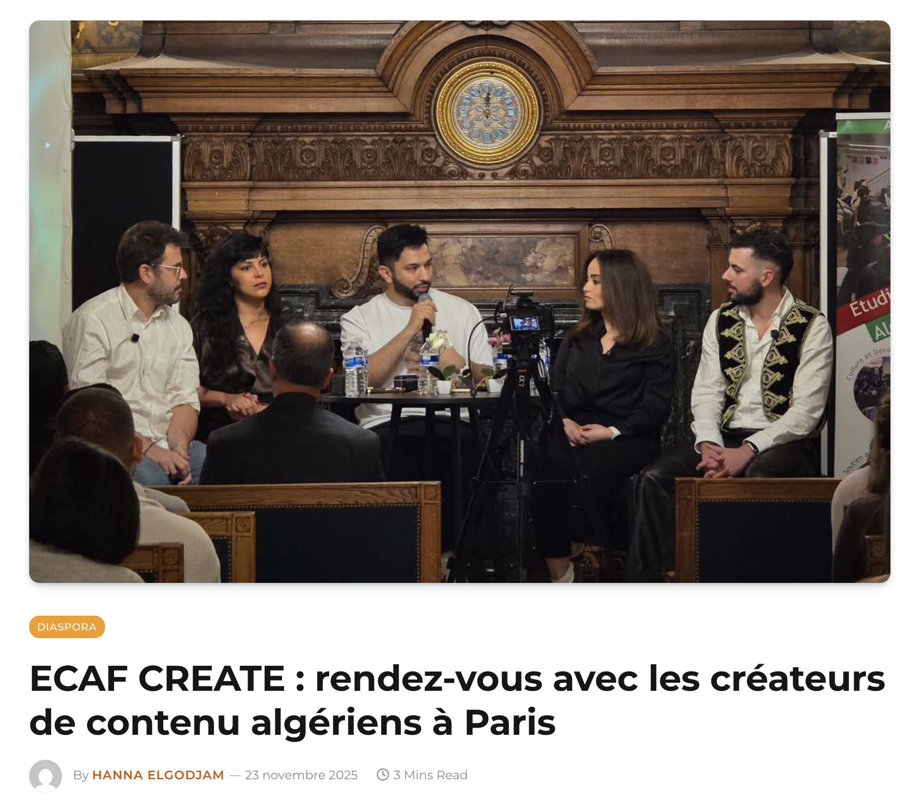 L'ECAF réunit les créateurs de contenu algériens à Paris