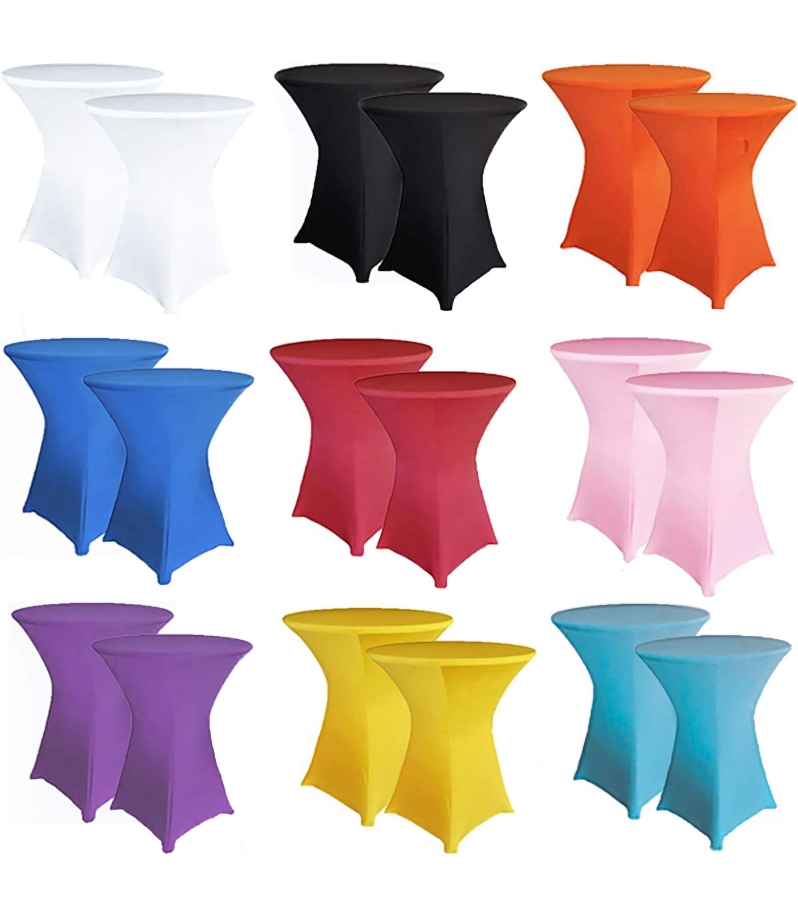 Cocktail Spandex Covers rental - Colorful spandex covers for cocktail tables - available in multiple colors | Thomas Party & Decor Havertown PA