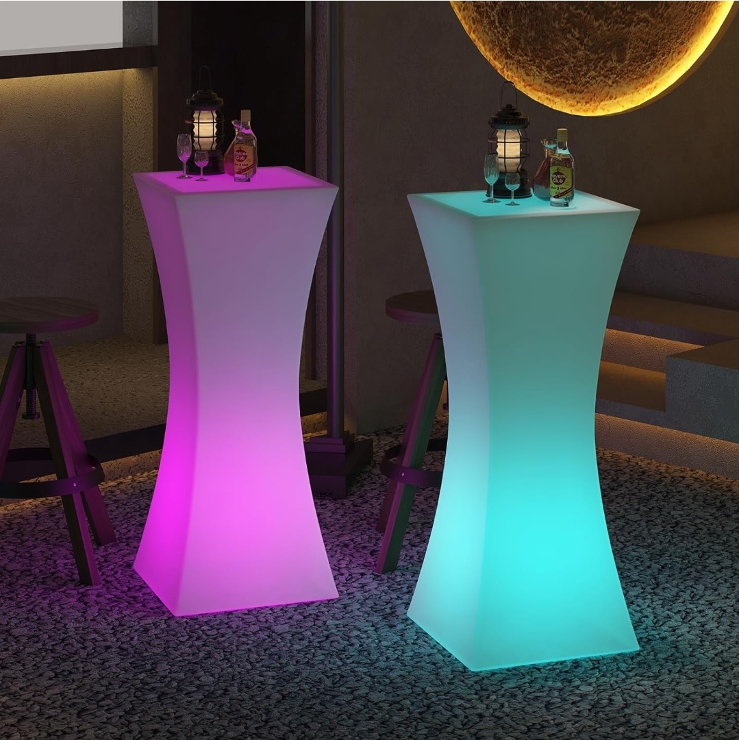 LED Cocktail Table rental - Illuminated LED cocktail table with color-changing lights | Thomas Party & Decor Havertown PA