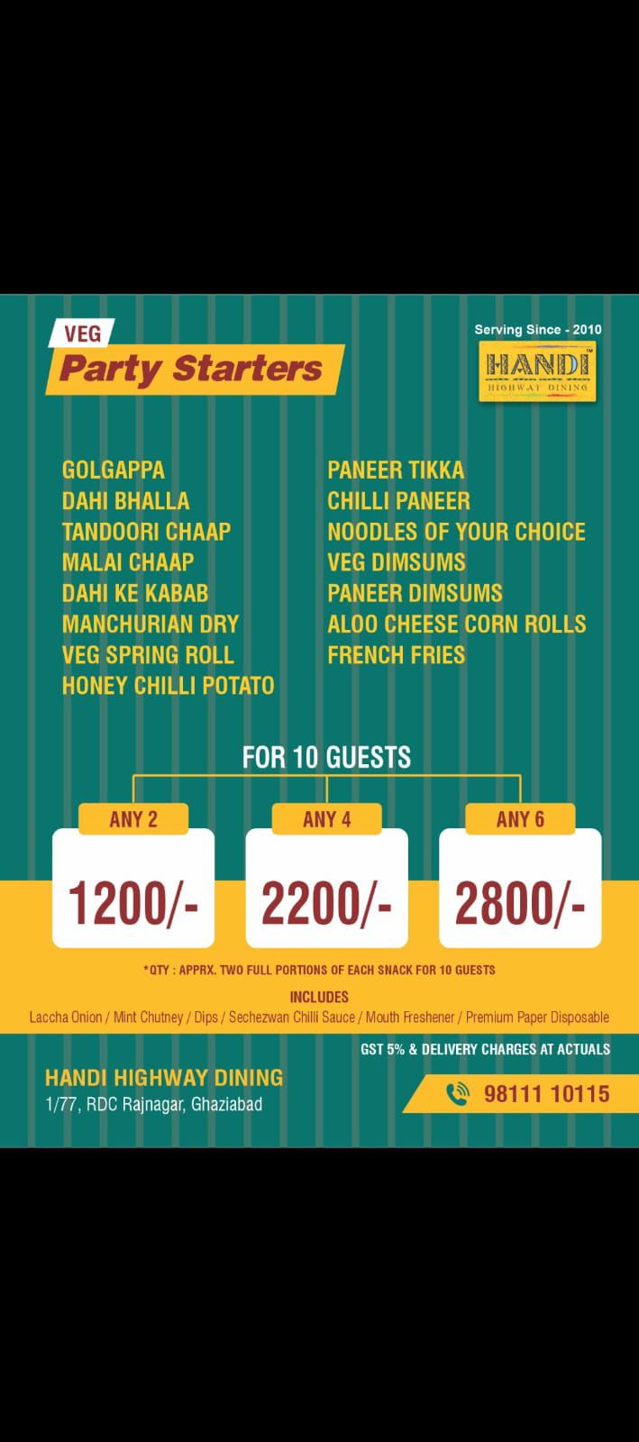 Party Starters Combo - Starting ₹1200
