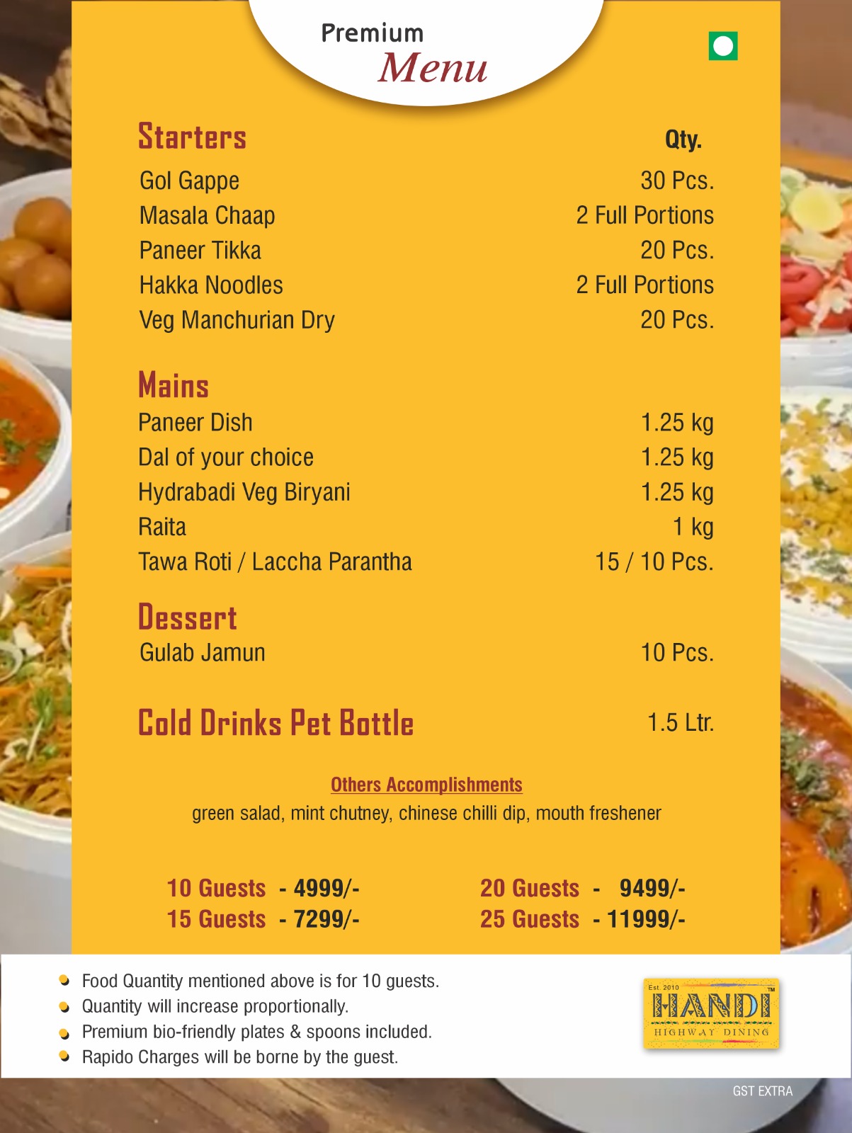 Gold Menu - Handi Highway