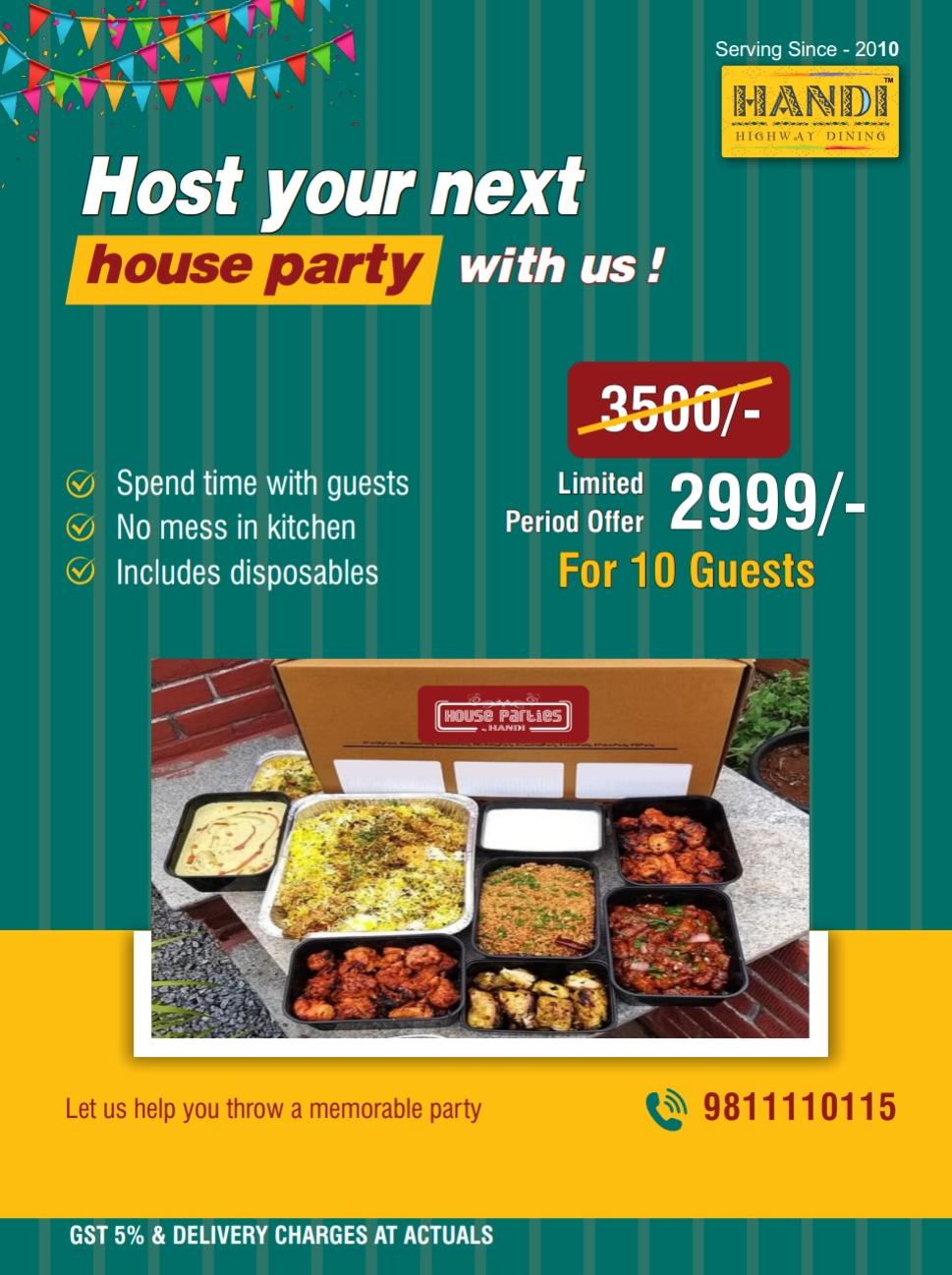 Handi Highway House Party Catering Package