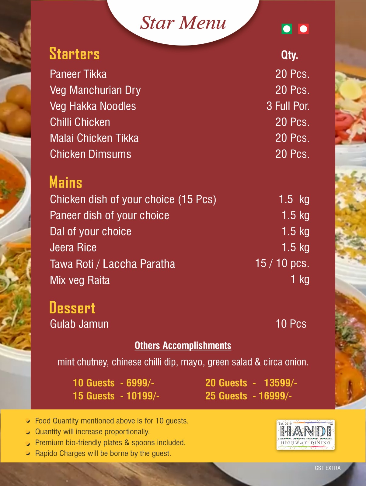 Non-Veg Royal Premium Star Menu 1 - Handi Highway