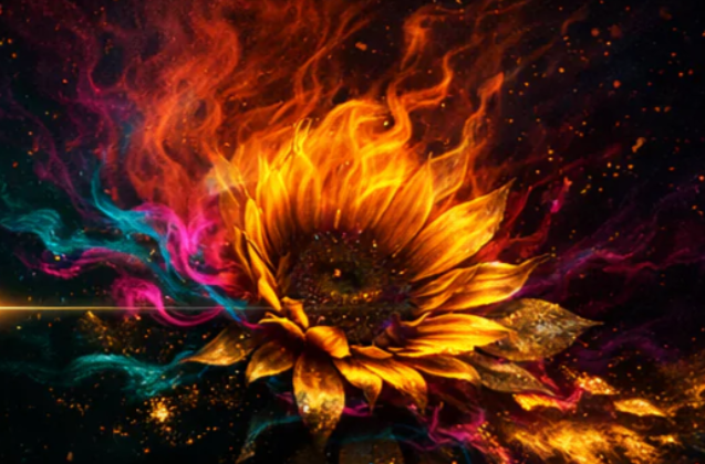 Cosmic Sunflower - Growth and transformation