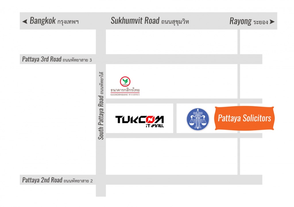 Pattaya solicitors office Thailand location map